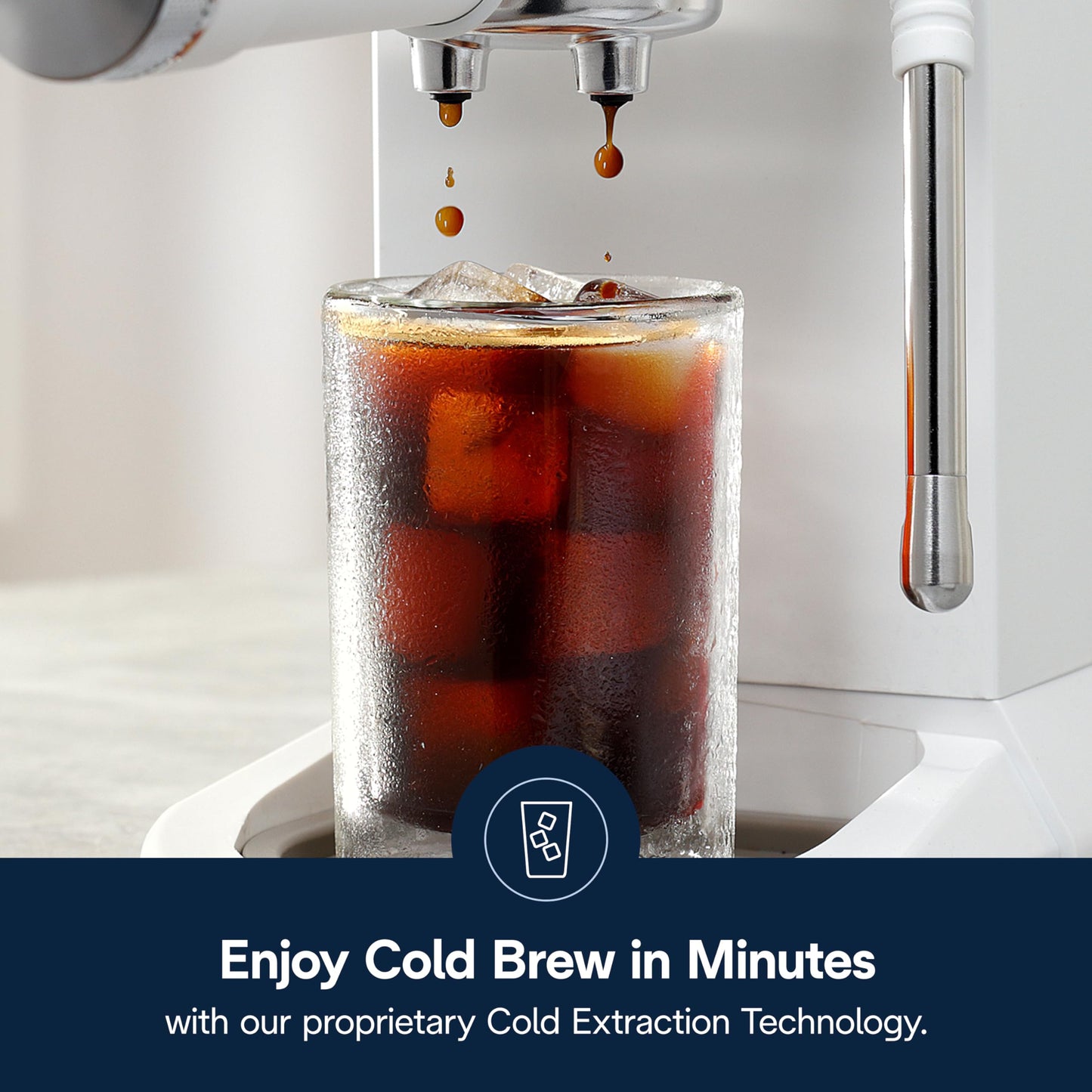 De'Longhi Dedica Duo Compact Espresso Machine - Cold Brew Coffee Maker with Milk Frother Wand- for Espresso, Hot & Iced Coffee, Cappuccinos, Lattes & Home Barista Brewing, Vanilla