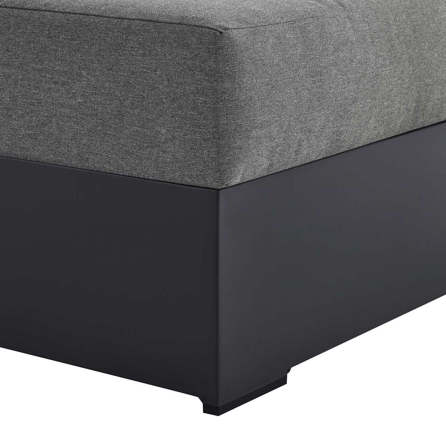 Modway Tahoe Powder-Coated Aluminum Outdoor Chaise Lounge in Gray Charcoal with Weather-Resistant Cushions, Modular Right-Facing Patio Lounger for Pool Furniture or Sectional Sofa Set