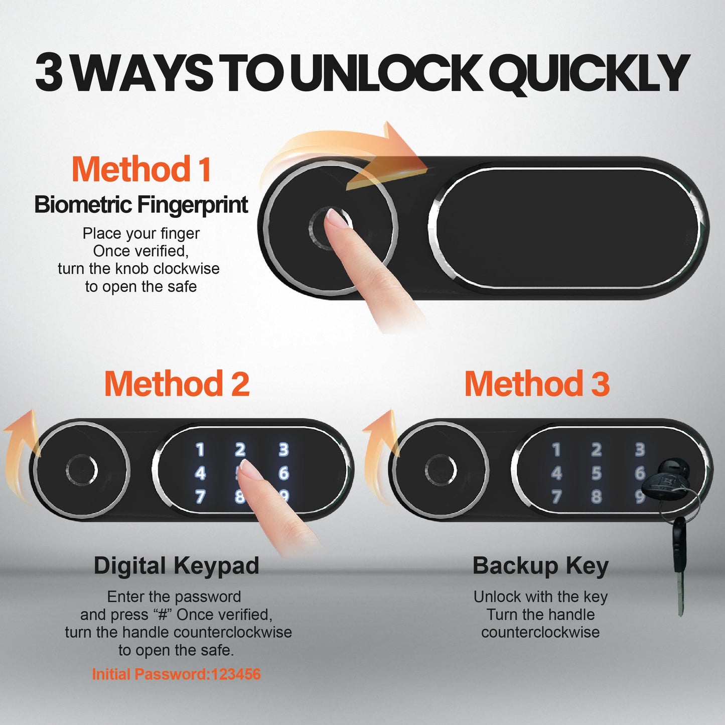 Fireproof Safe 3.7 Cuft Home Safe with Biometric Fingerprint Lock, Digital Security Safe Box with Removable Shelf, Fireproof Document Box for Money Jewelry Valuables, Cabinet Safes for Home Office