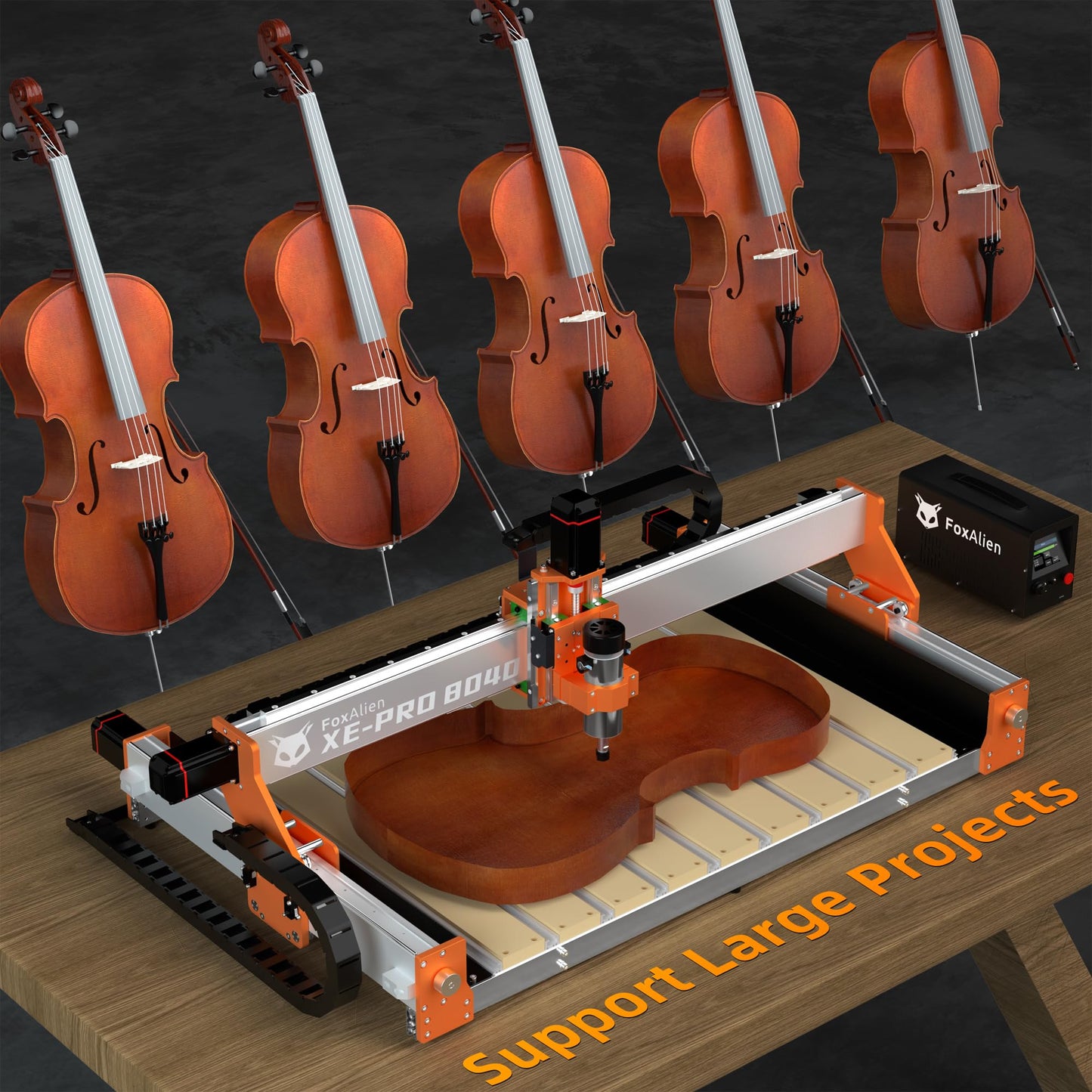FoxAlien XE-PRO 8040 X-axis Extension Kit with Upgraded Hybrid Spoilboard Worktable, Compatible with XE-PRO CNC Router Machine