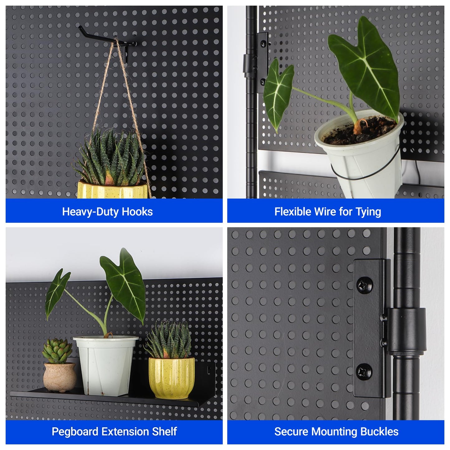 Barrina LH750 Pegboard Indoor Greenhouse with Grow Light, Plant Cabinet with 90W 5000K Full Spectrum Lamps, 3 Adjustable Pegboards, Timer, Wheel, for Foliage Plant, Seedling, 29.5x13.8x67.9IN