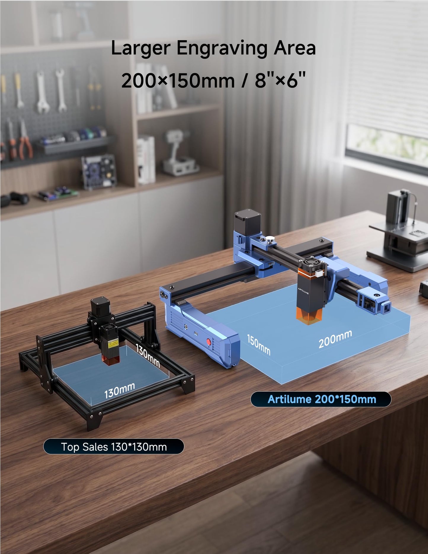 Artilume Laser Engraver 7000mW with APP Control Foldable and Portable Laser Engraver and Cutter Machine 200x150mm Larger Engraving Area for Wood Leather Acrylic, T1