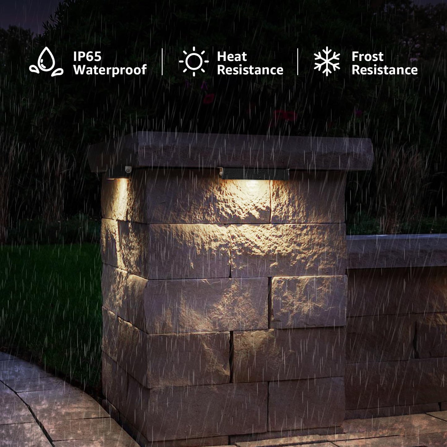 SUNVIE 8-Pack 7 Inch LED Retaining Wall Lights 5W Waterproof 3000K Warm White Model CLWF0508C