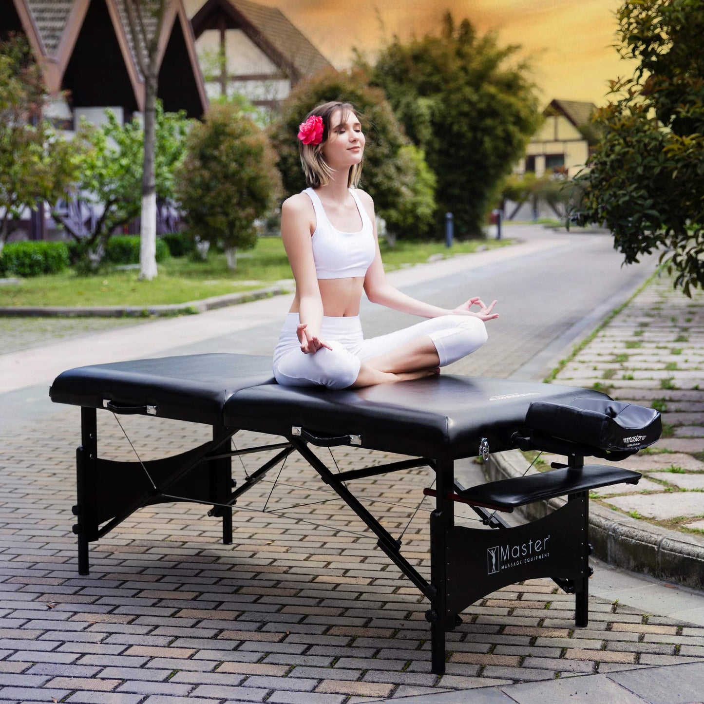 Master Massage 30" Galaxy Professional Portable Massage Table Package with Accessories in Black - Memory Foam Cushioning - Tattoo Table- Spa Salon Beauty Facial Bed