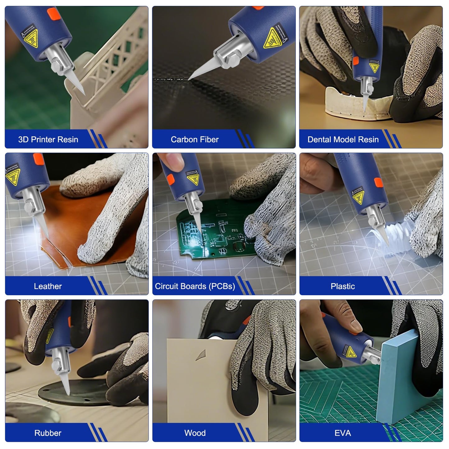 Profession 65W Ultrasonic Cutter Knife 40kHz Vibration Cutting 3D Print Resin, Dental Model Plastic, PVC, Leather,Wood,Carbon fiber Acrylic Trimming Deburr DIY Power-driven Tools (Basic Version)