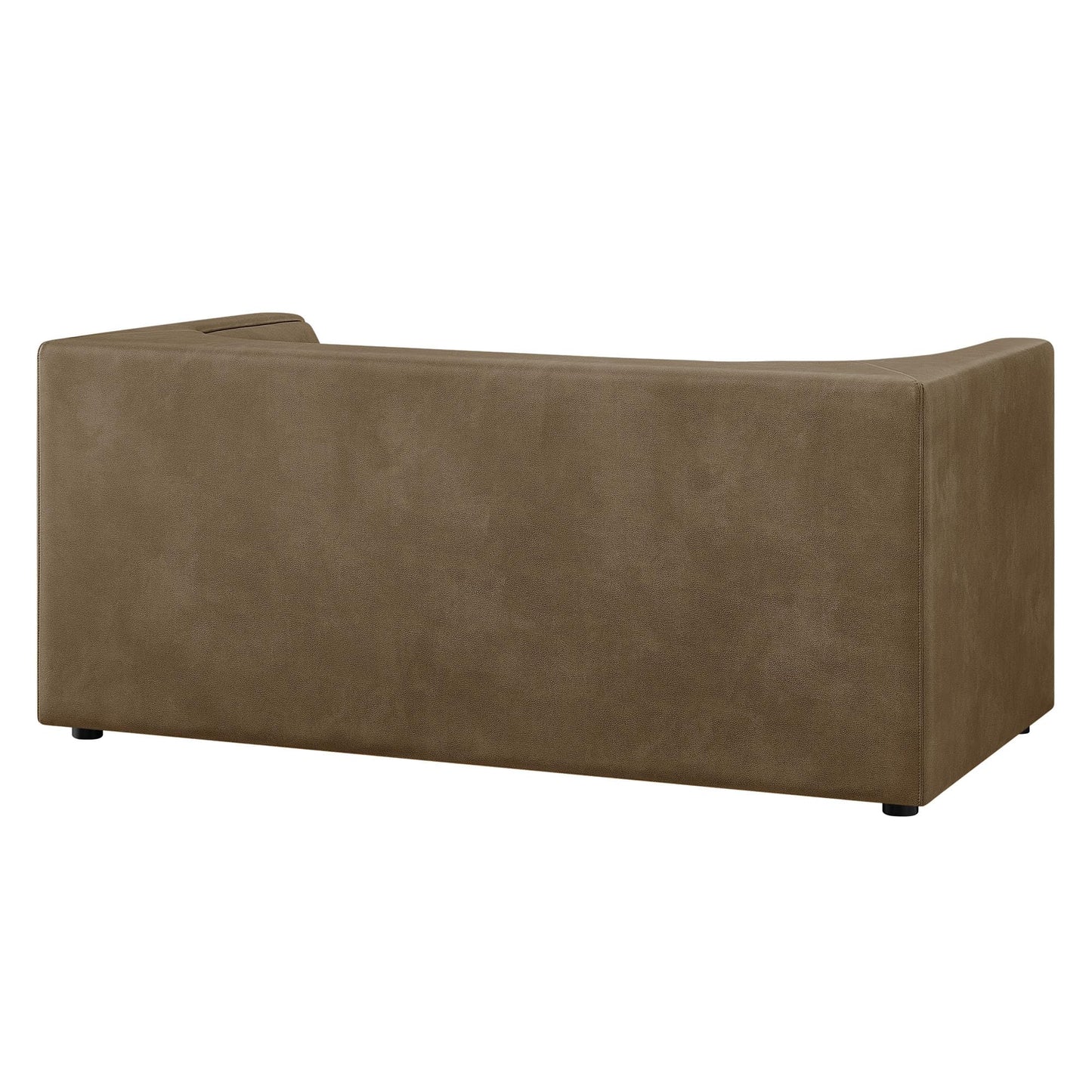 Modway Hilda 67 Inch Modern Curved Back Faux Leather Loveseat in Mushroom – Vegan Leather Upholstered 2-Seat Sofa for Living Room, Apartment, Office