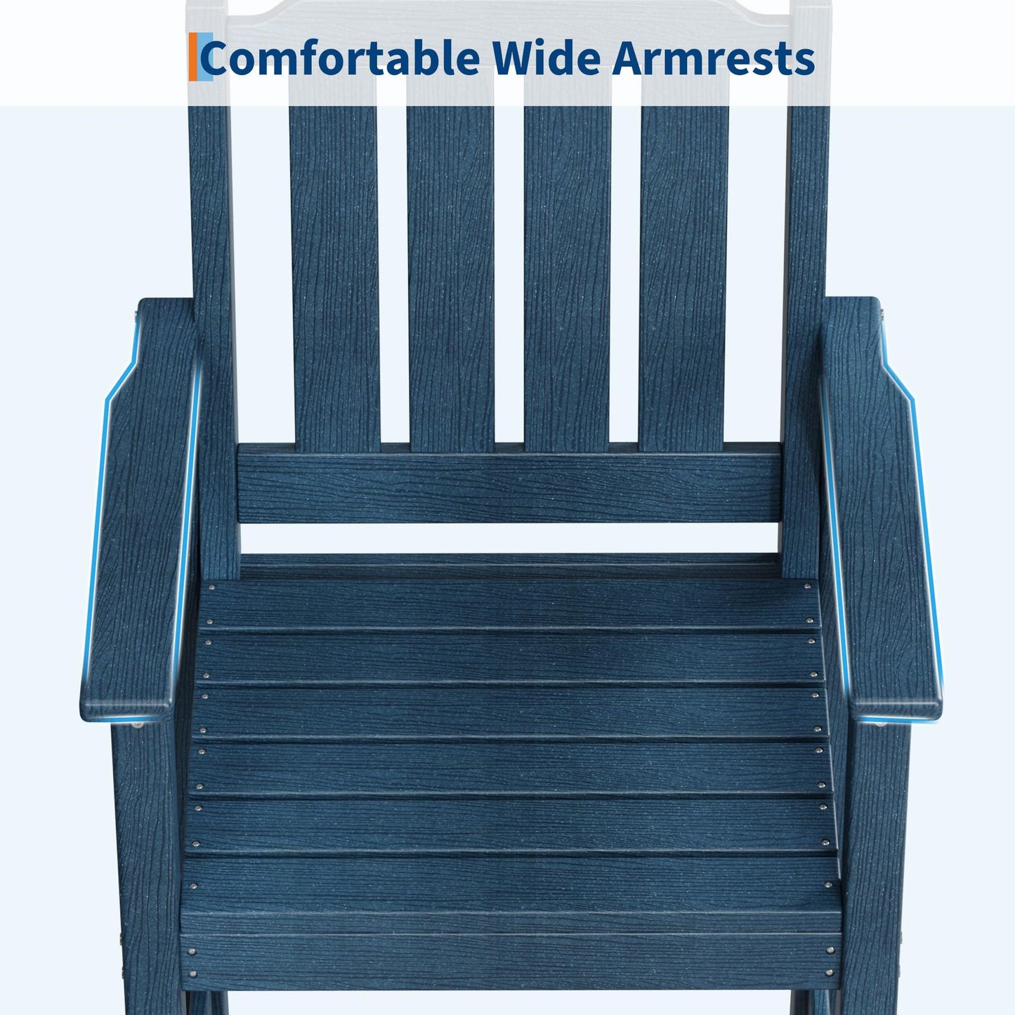 Garvee Outdoor Patio Bar Height Chair Set of 4, All-Weather HDPE Bar Height Barstools Widened Chair Set, Adirondack Chairs Set with Widened Armrests for Garden, Poolside, Bistro