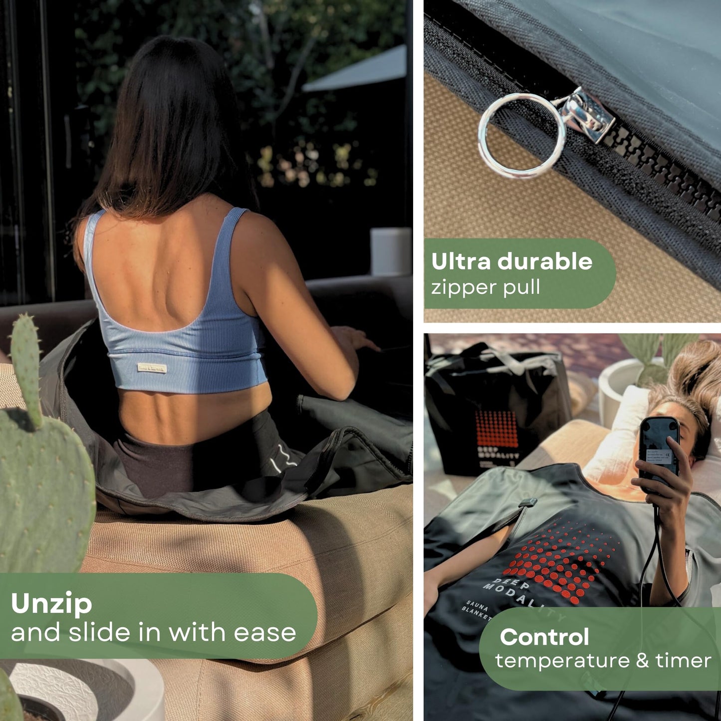 Deep Modality Pro M3 - Infrared Sauna Blanket | Detox, Wellbeing & Recovery | Highest Grade Materials + Jade & Tourmaline for Enhanced Therapy, Adjustable Temp 77-176°F, 6ft x 3ft (Mineral Edition)