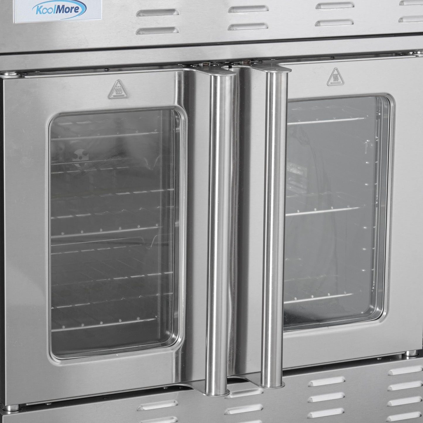 KoolMore 38 in. Full-Size Double Commercial Natural Gas Convection Oven 108,000 BTU With Stacking Kit in Stainless-Steel (KM-DCCO54-NG)