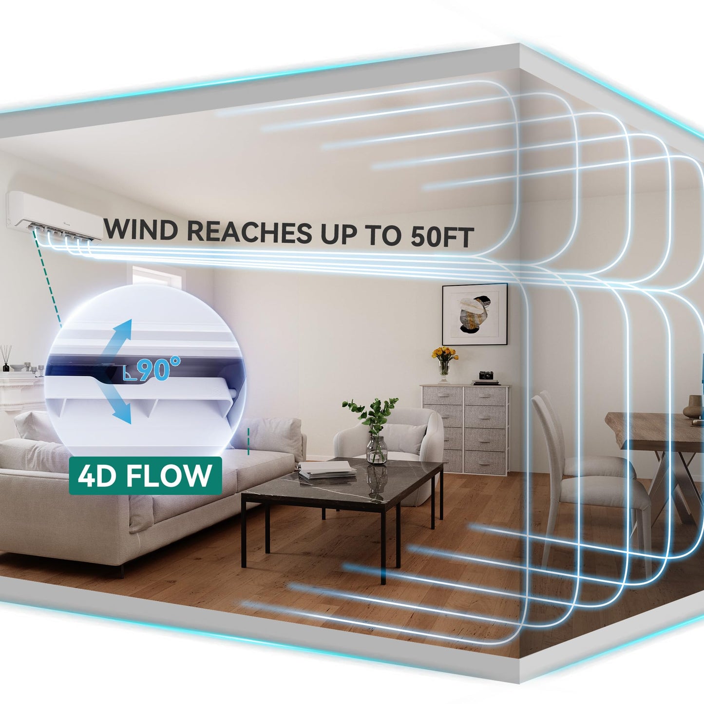 YITAHOME 23 SEER2 24K BTU 3 Zone Mini Split AC/Heating System, 9000 9000 9000 BTU Tri Zone Mini Split Air Conditioner, 208-230V Pre-charged Inverter AC, Compatible with Wi-Fi&Alexa