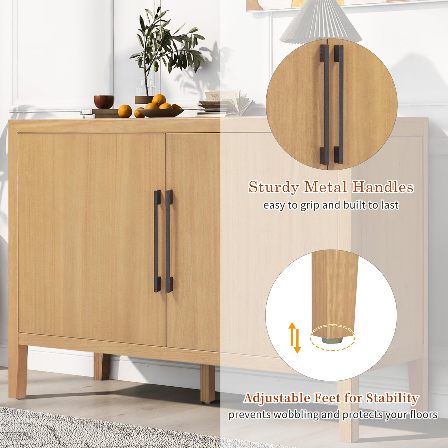 Merax Modern Wood Buffet Sideboard with 2 Doors
