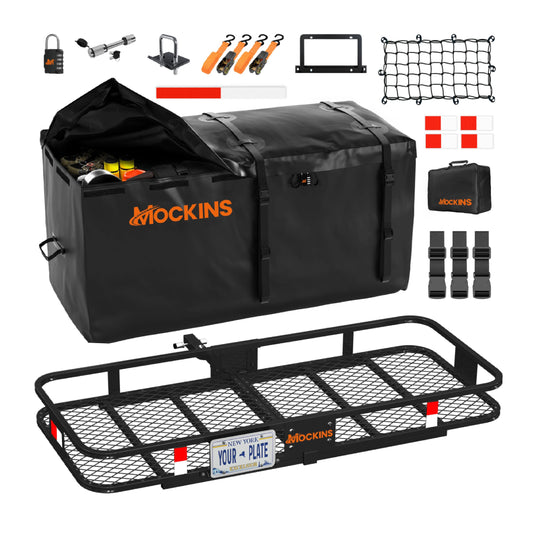 Mockins 60"x24"x6" Heavy Duty Trailer Hitch Cargo Carrier w/ 500 Lbs. Cap