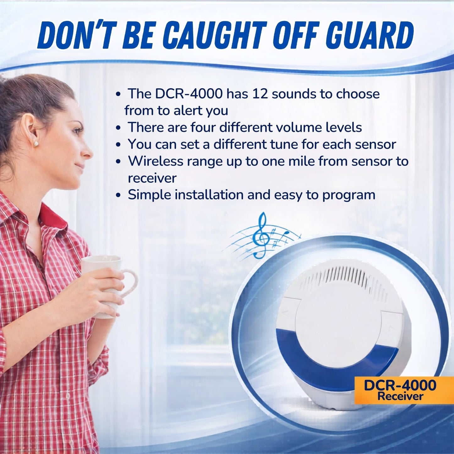 Dakota Alert Wireless Driveway Alarm System Complete Kit – DCPA-4000 Vehicle Detection Probe Sensor with DCR-4000 Receiver Bonus Kit– 1 Mile Long Range – Bonus UT-4000 Universal Transmitter