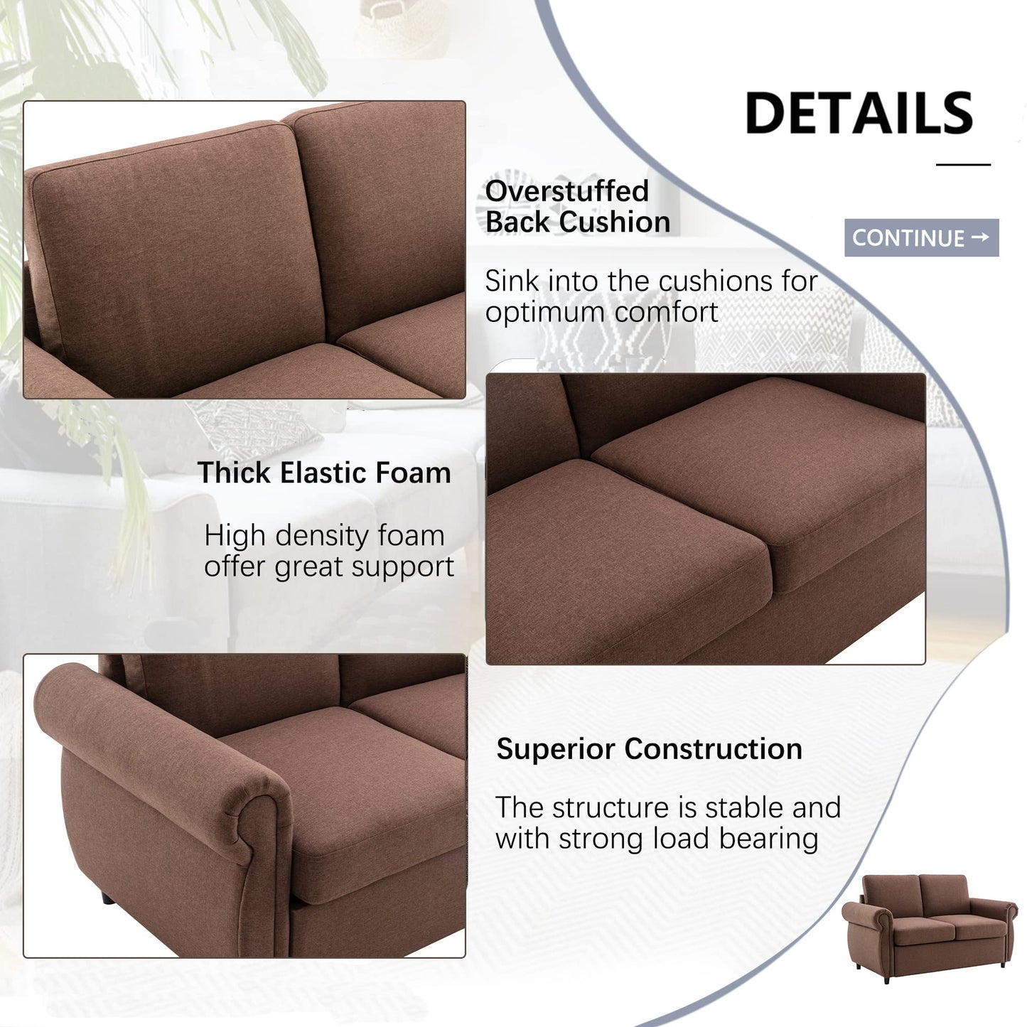 Sleeper Couch Small Sofa for Living Room or Bedroom Including Pull Out Bed