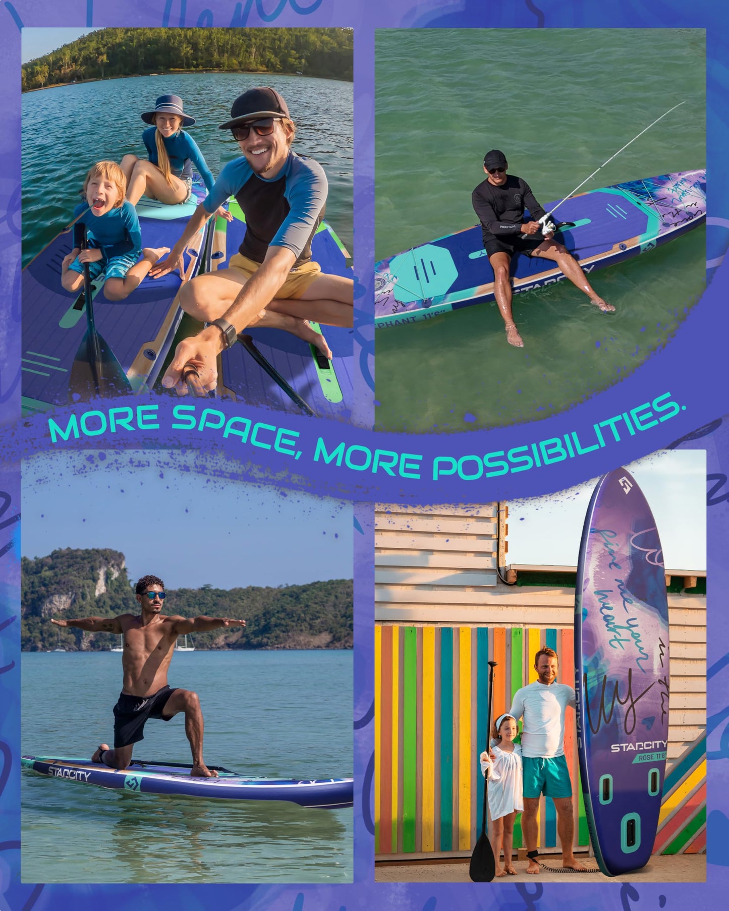 Starcity Inflatable Stand Up Paddleboard 450 Pound Capacity 11'6"×35"×6" High Load Design Extra Wide Responsive Tracking for Lake Ocean Touring Beginners Family Friendly W/Complete Accessories
