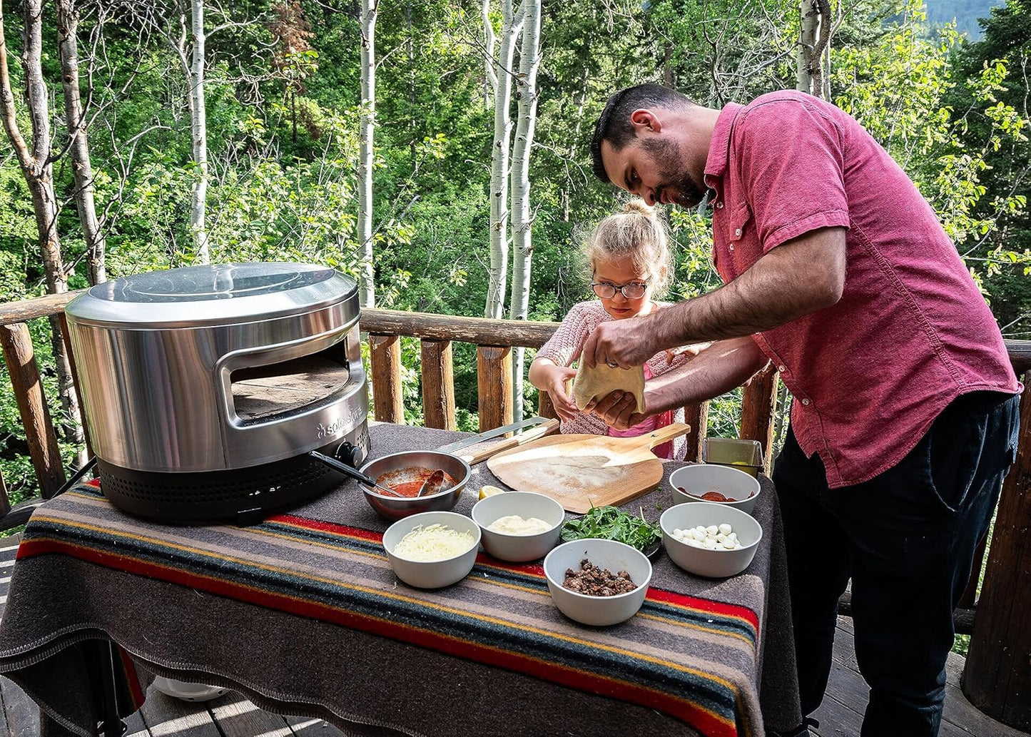 Solo Stove Pi Prime 21" x 16" Stainless Steel Propane Outdoor Pizza Oven Bundle with IR Thermometer, Stainless Peel & Shelter – 12" Panoramic Opening, Demi-Dome Heating, 90-Second Artisan Pizzas