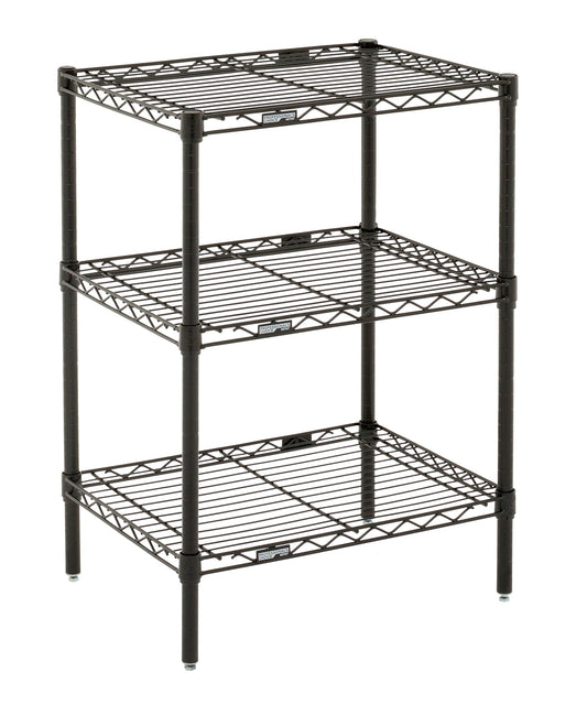 Metro Professional's Choice Commercial-Grade NSF Shelving Unit - Multipurpose Adjustable Wire Shelf for Home, Garage, Kitchen and More - 3 Shelves, 18" W x 24" L x 33" H - Black