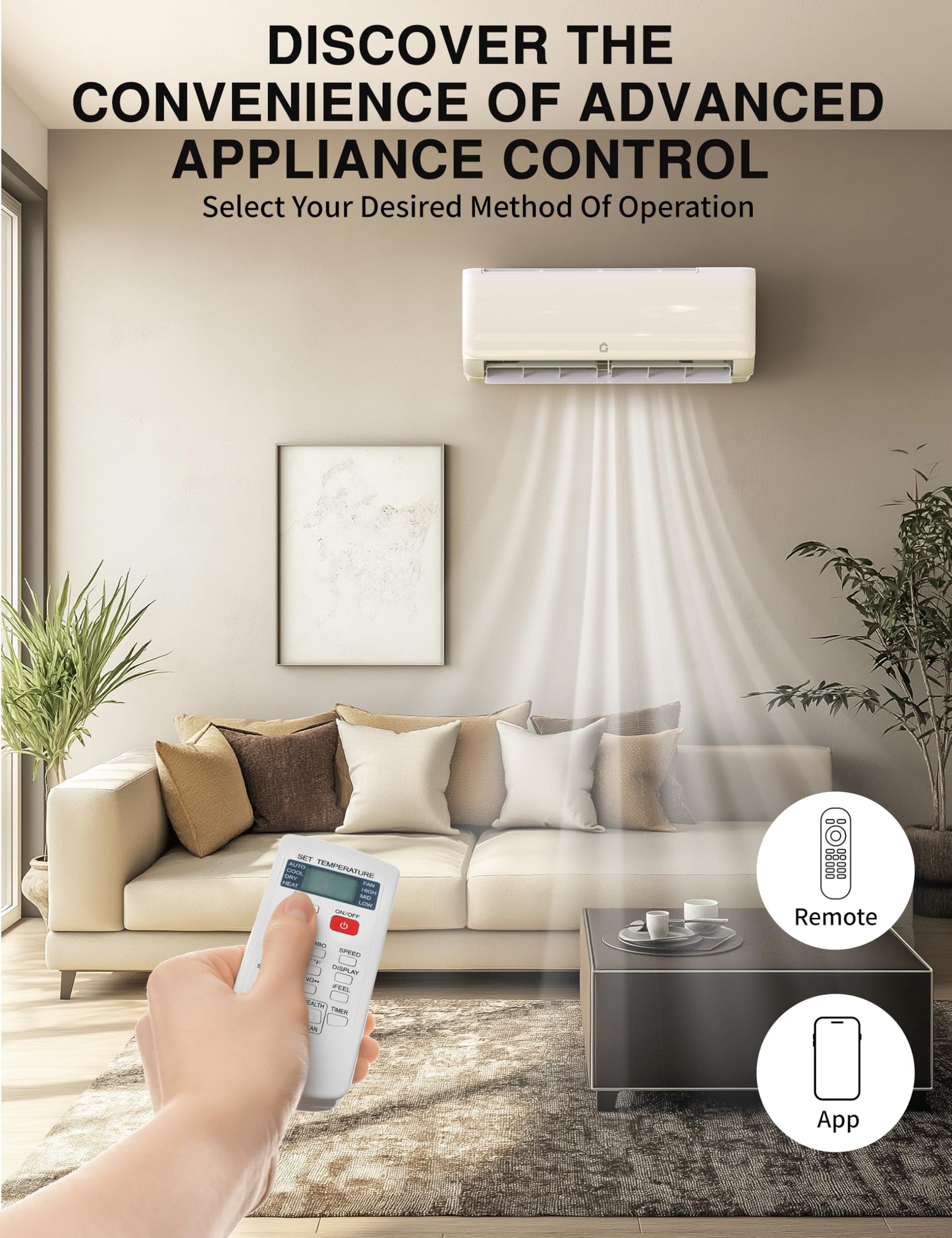 12,000 BTU Mini Split AC & Heat Pump, 21 SEER WiFi Ductless System, 750 Sq.Ft Coverage, 23dB Ultra Quiet, 5 in-1 Modes w/Heat/Cool/Dry (230V, Includes Full Installation Kit)