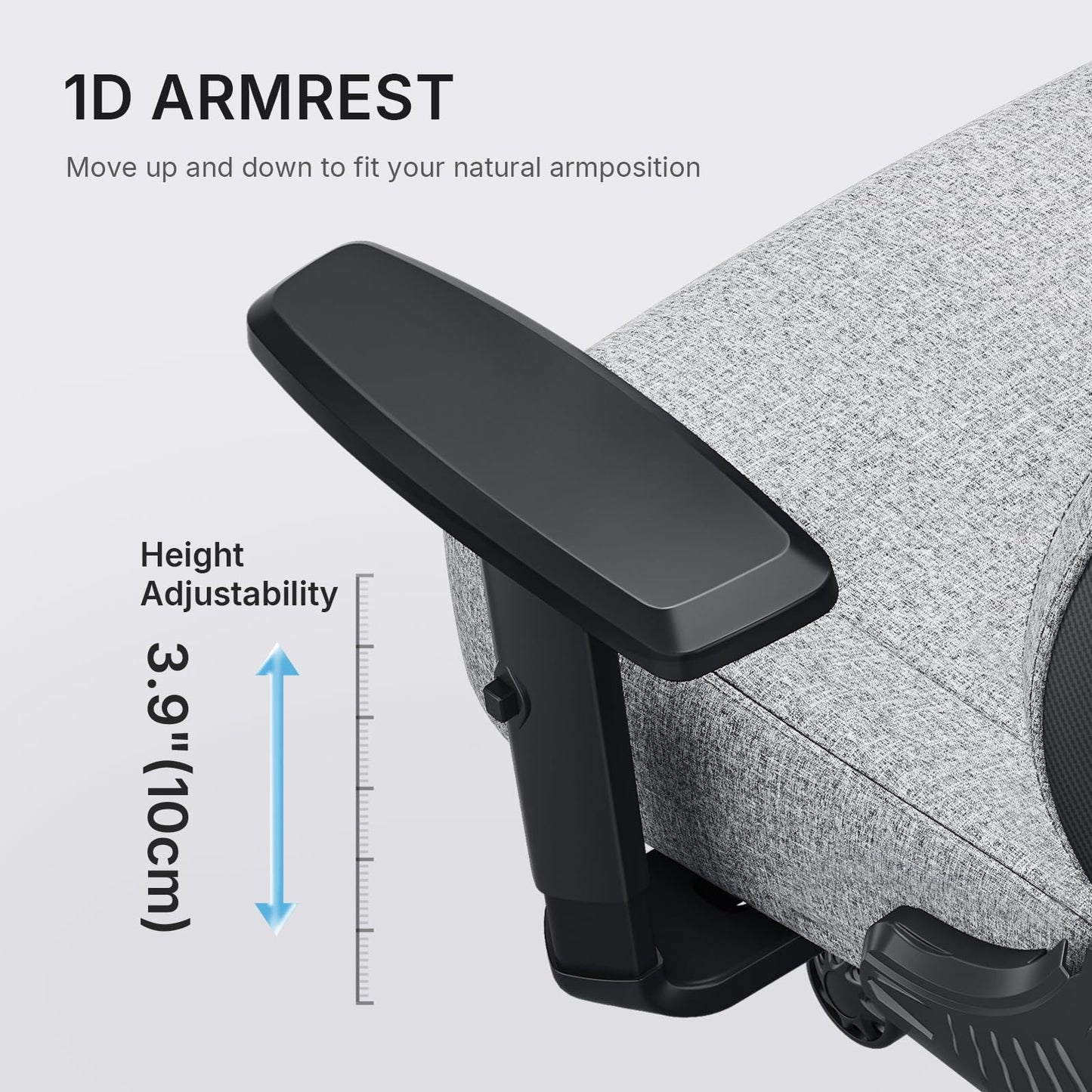 Anda Seat MANA Gaming Chair for Adults - Ergonomic Gray Fabric Game Chairs with Adjustable Armrest, Comfortable Office Chair with Lumbar Support, Heavy Duty Wide Computer Seat for Home & Work