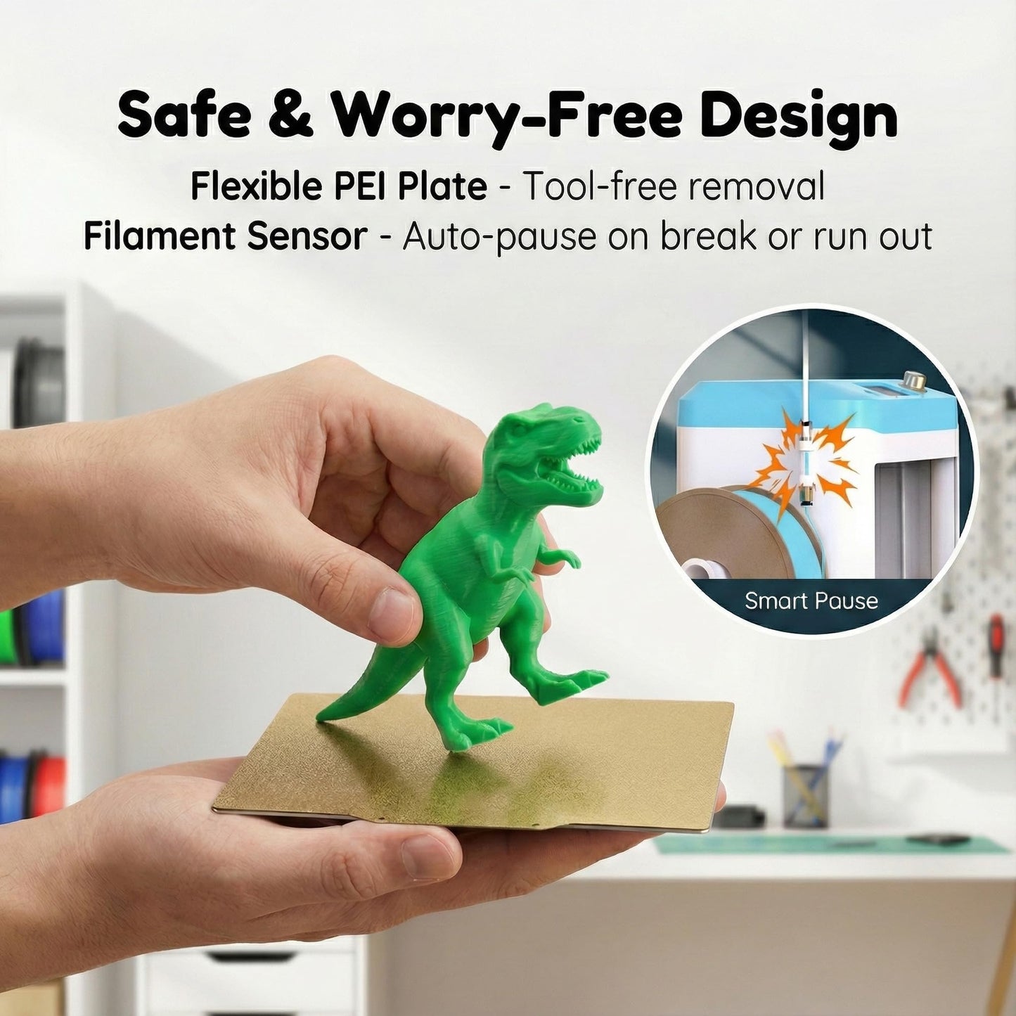 M1 Mini 3D Printer for Kids & Beginners, Perfect STEM Gift Smart Auto Leveling, Precise & High Speed Printing, Direct Drive Extruder, Compatible with PLA/TPU Filament