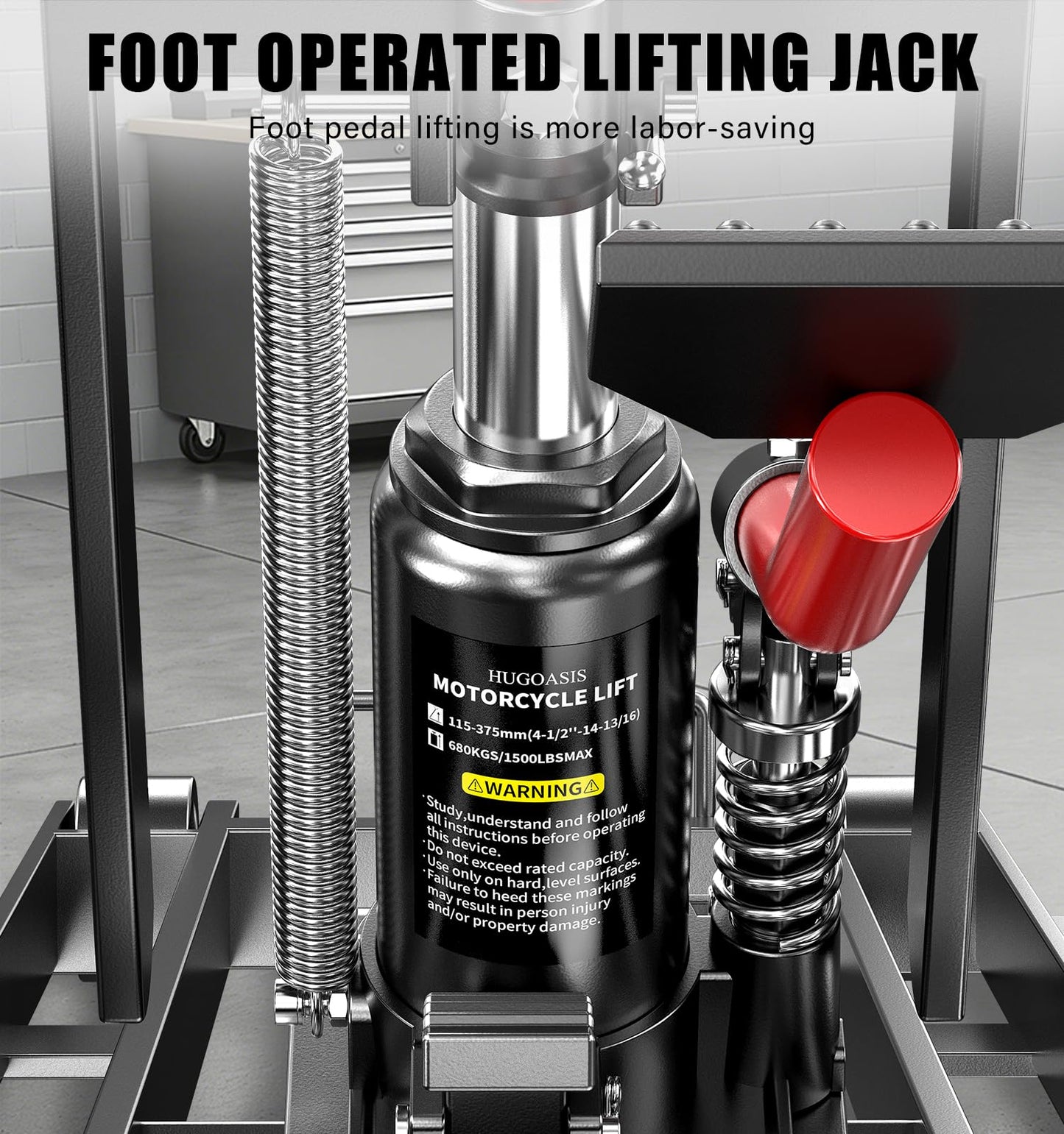 Heavy Duty Motorcycle Scissor Lift Jack 1500 LBS, Motorcycle Lift Table 4.5" to 14.6" Height, Hydraulic Motorcycle Lift Motorcycle Lift Jack Portable Steel Construction for Motorcycle, ATV, Dirt Bike