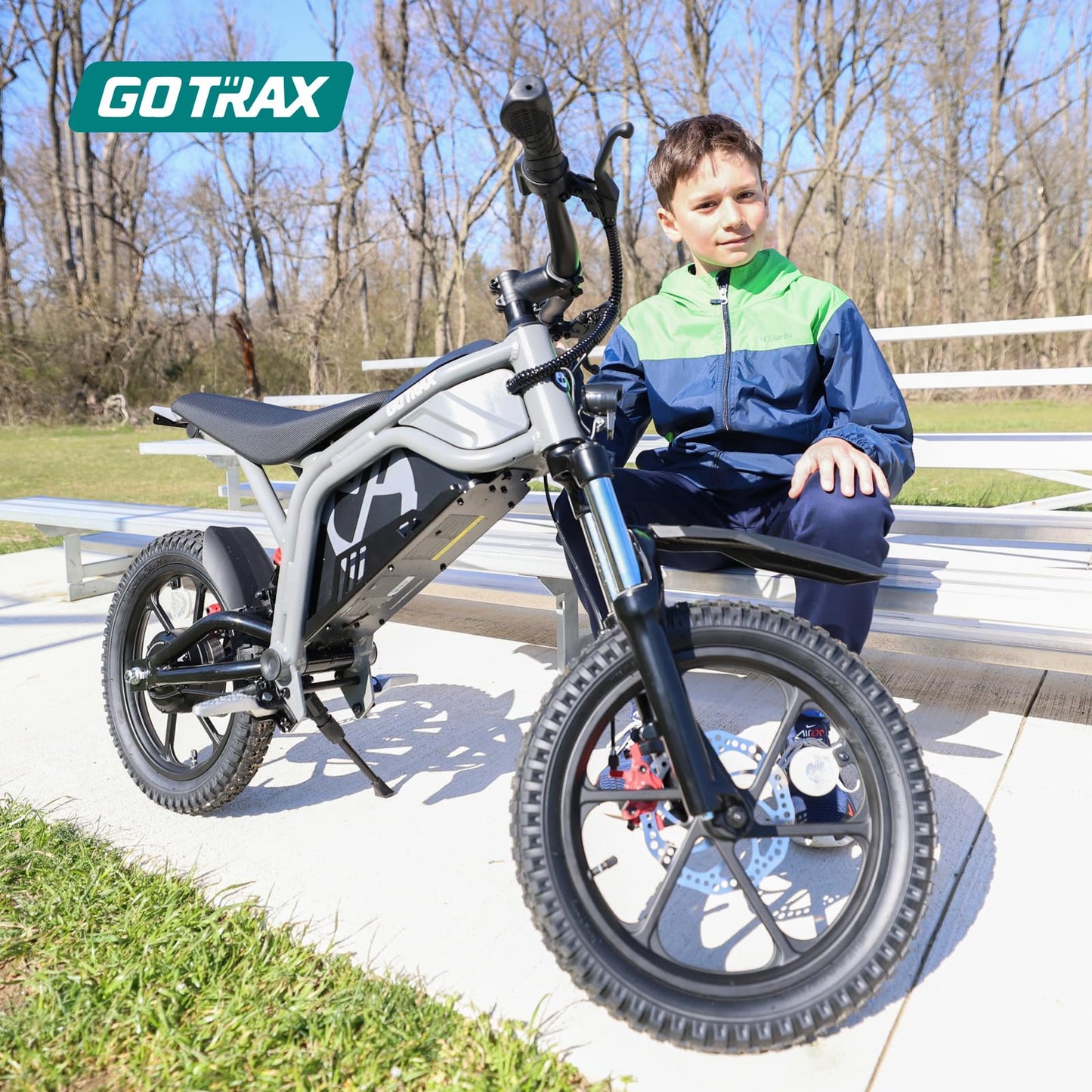 Gotrax Astra Electric Dirt Bike, 16" Pneumatic Tires, Max 16 Mile and 15.5Mph Speed Power by 300W Brushless Motor, Dual Suspension & Disc Brake, Electric Dirt Motorcycle for 47-67inch Height, Black
