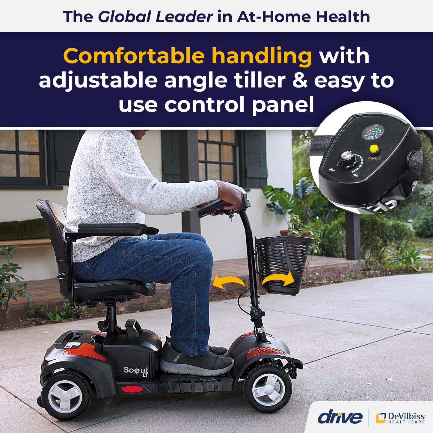 Drive Medical Drive Medical Scout Compact Travel Power Scooter, 4 Wheel