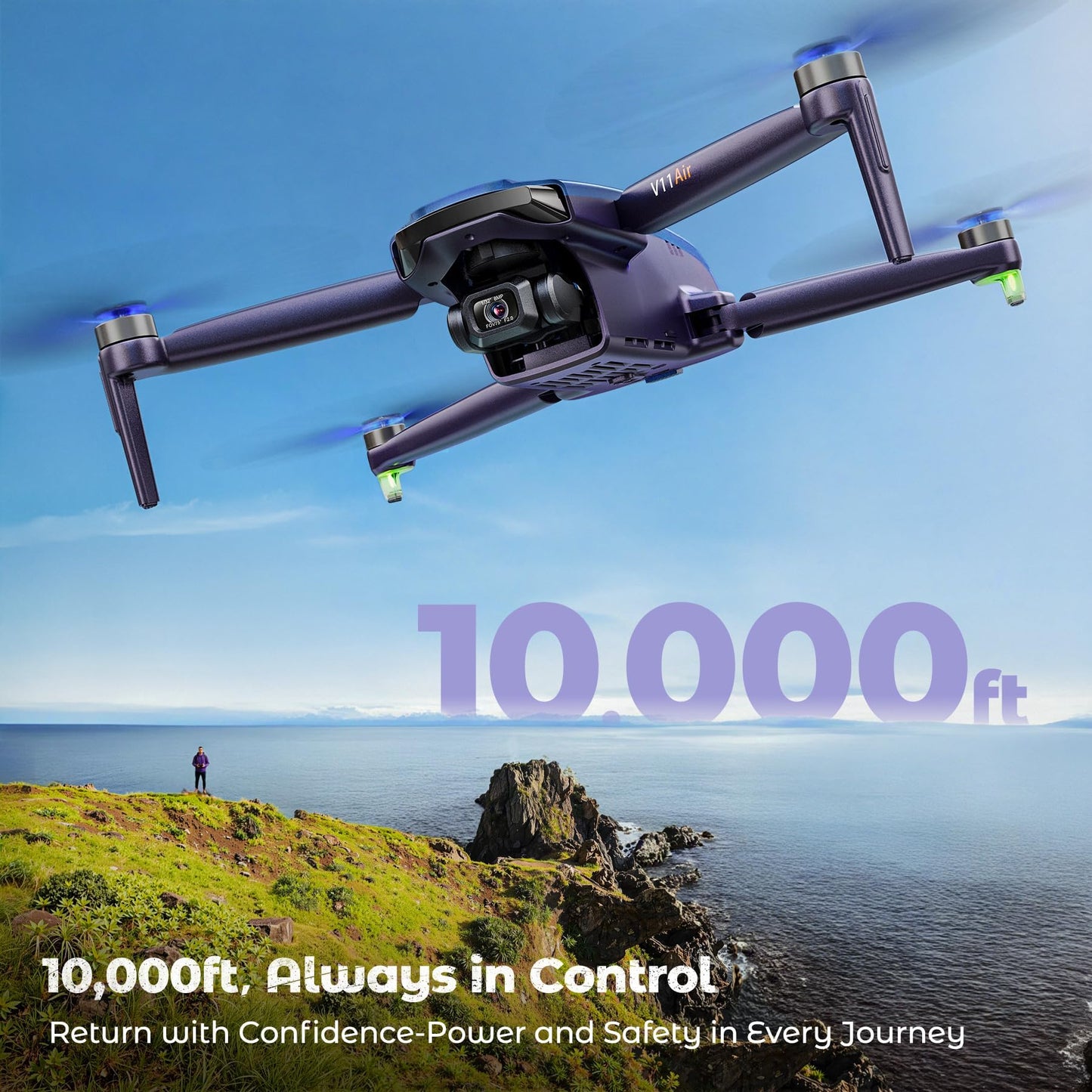 Veeniix V11Air 6K Drone with Camera for Adults, 3-Axis Gimbal 4K Video RC Quadcopter, 70 Mins Long Flight Time, 10000ft FPV Transmission, Brushless Motor, Cruise Control, Auto Return Home, Built-in FAA RID