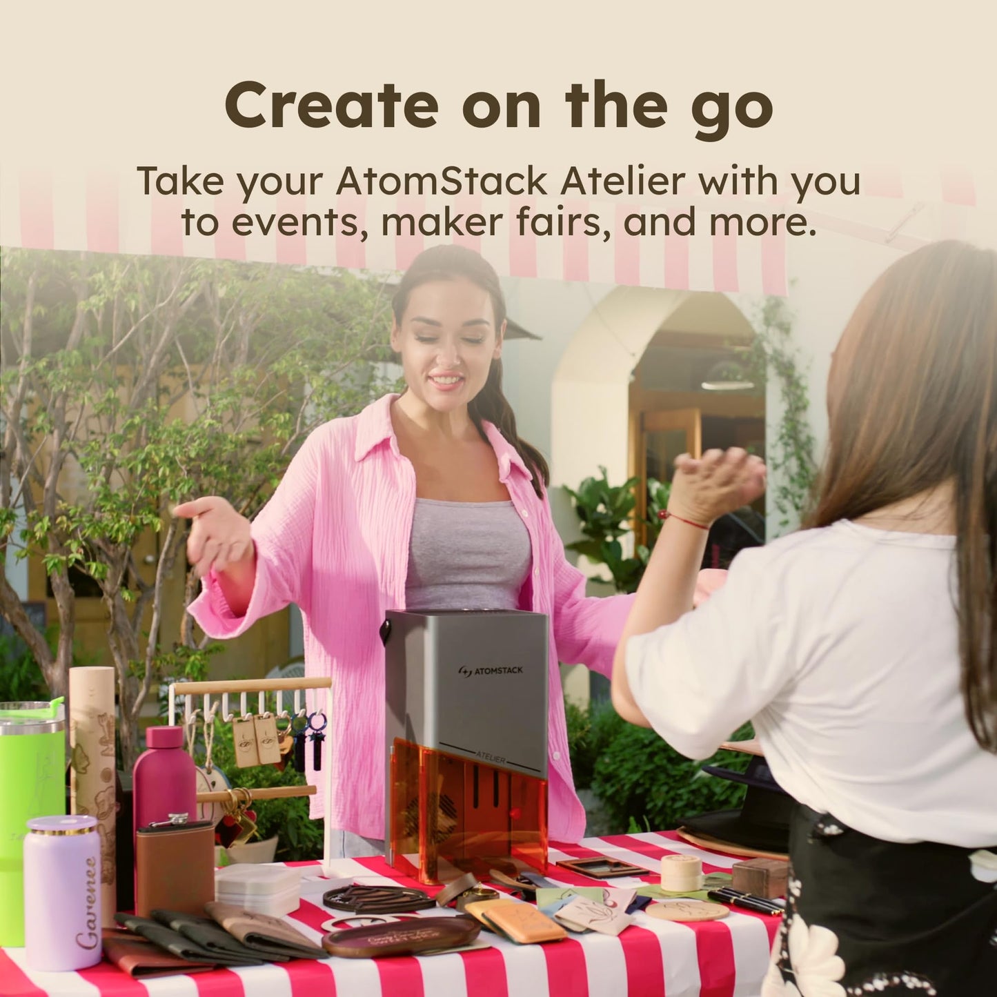 AtomStack Atelier with Enclosure - 12 Watt Diode Galvo Engraving Cutting - Ultrafast 4000mm/s - AI Camera for Batch Processing - Portable Mini Laser Engraver Laser Cutter - Personalise Wood, Leather