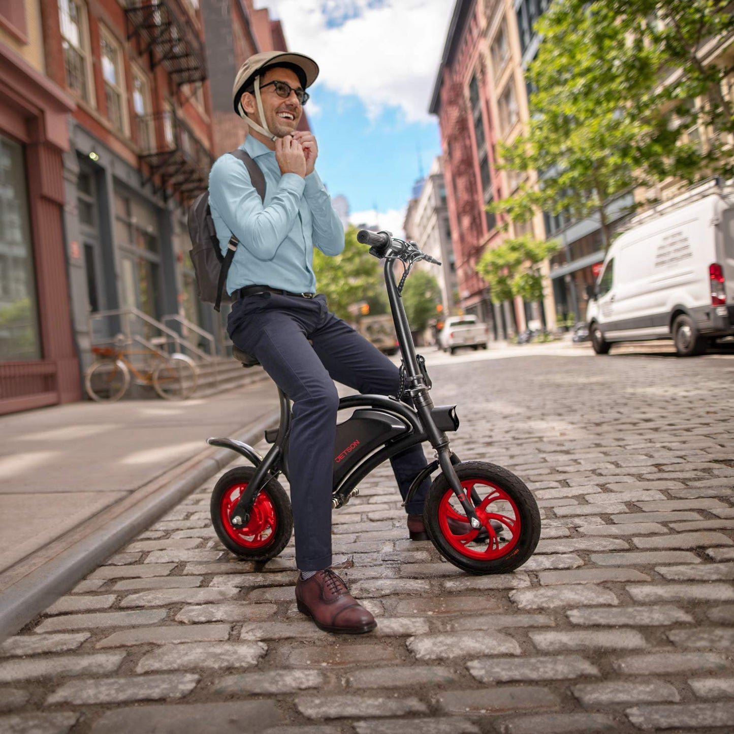 Jetson Bolt Electric Bike, Foot Pegs, Easy-Folding, Built-In Carrying Handle, Twist Throttle, Cruise Control, Up To 15.5 MPH, Range Up To 15 Miles, Ages 13+, Black, JBOLT-BLK
