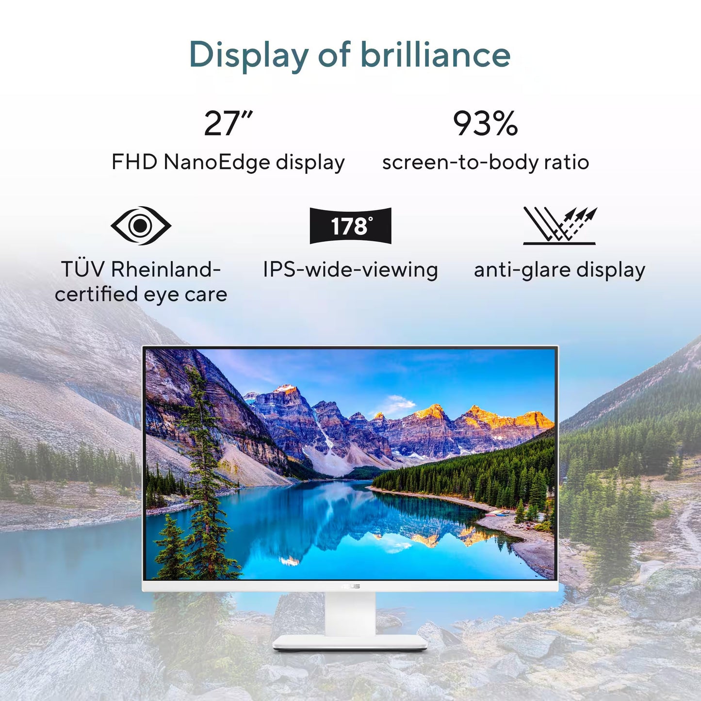 ASUS 27" FHD Touchscreen All-in-One PC, AMD Ryzen AI 7 350 (Up to 5.0GHz), AMD Radeon 860M, 32GB 5600MHz DDR5, 1TB SSD, FHD IPS LCD Anti-Glare Display, Wi-Fi 6, Copilot Key. KB & Mouse, Windows 11 Pro