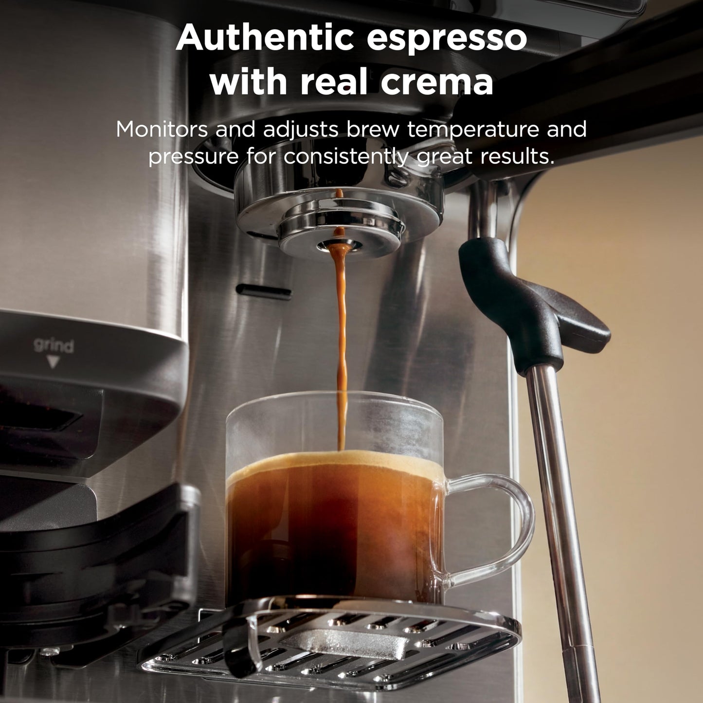 Ninja Luxe™ Café Mini | Espresso Machine & Drip Coffee | Built-in Burr Grinder, Precision Scale & Manual Steam Wand | Lattes, Cappuccinos & More | Stainless Steel | ES301
