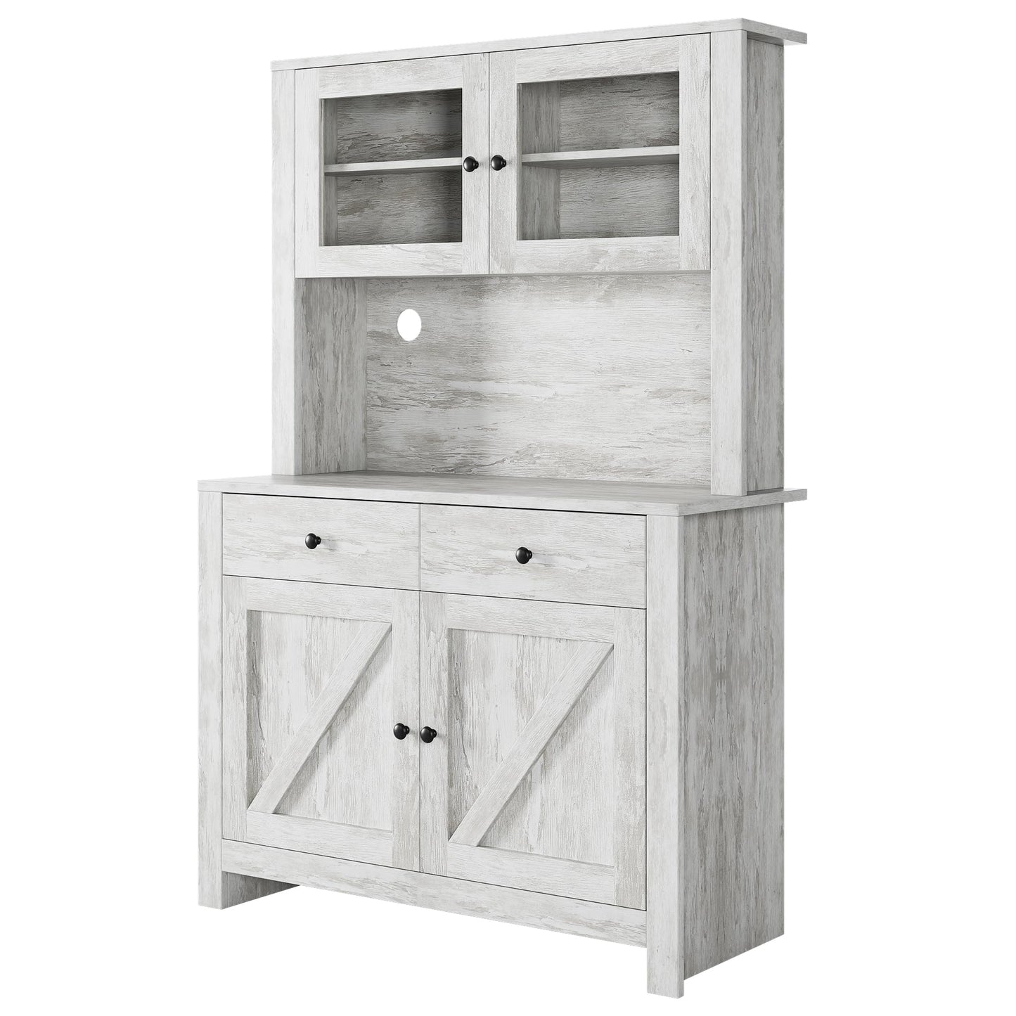 IDEALHOUSE Modern Kitchen Pantry Cabinet, Microwave Storage Stand, Engineered Wood Food Organizer Cabinet with Multi Compartments, for Home Kitchen Dining Area, Gray