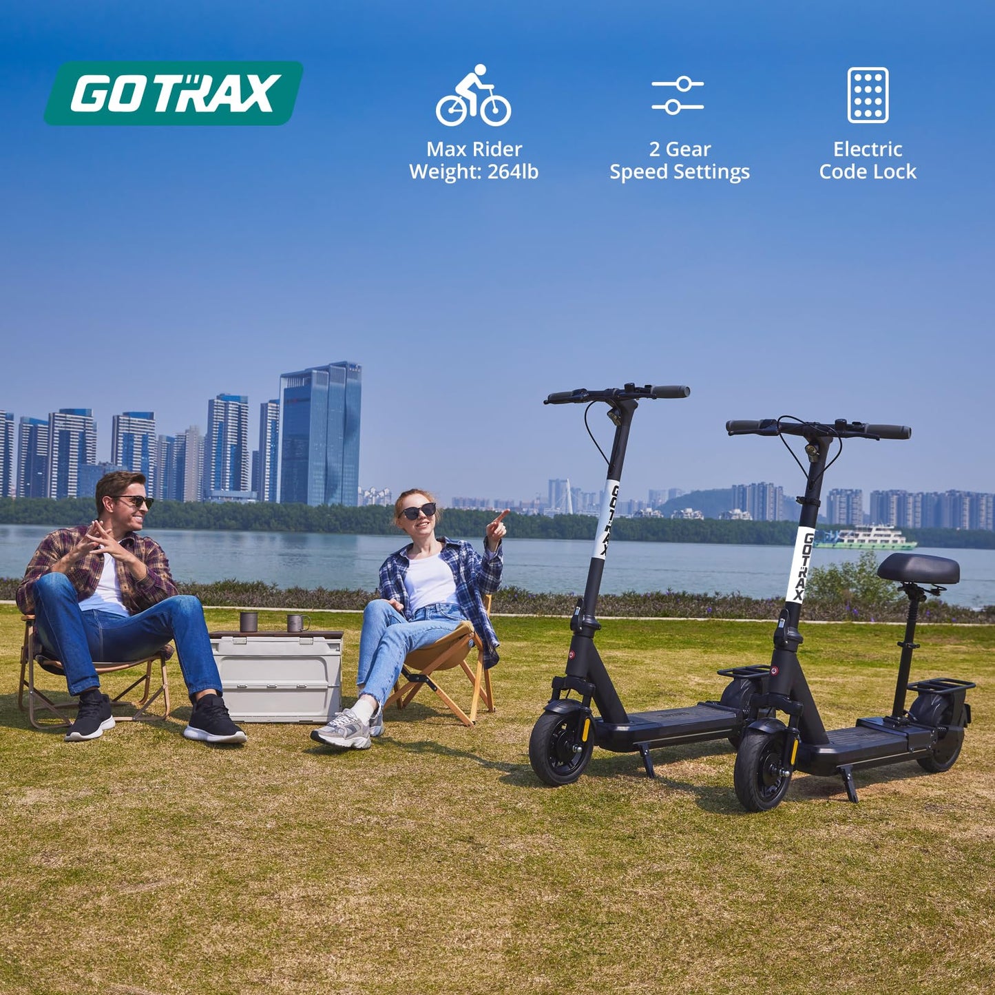 Gotrax ECLIPSE ULTRA Saddle Electric Scooter for Adults, Max 38 Mile 20Mph 500w Motor, 10" Tire, Bright Headlight Taillight, Aluminum Alloy Frame Cruise Control, Foldable Escooter w/Seat for Commute