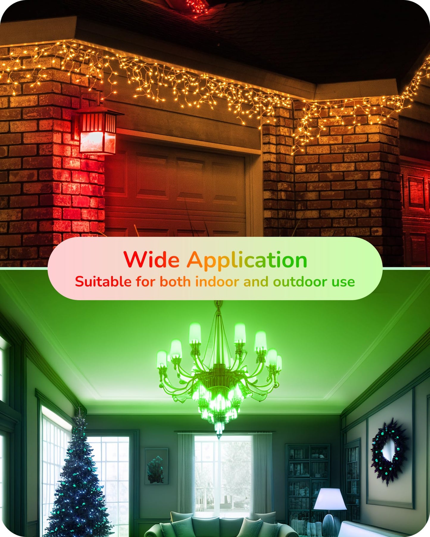 EDISHINE LED Candelabra Bulbs, Dimmable, 60 Watt Equivalent, Red & Green, Vintage Candle Light, Model HDCC35J, 6 Pack