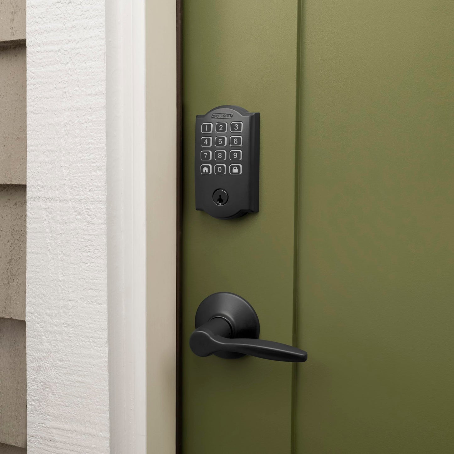 Schlage Arrive Smart Wi‑Fi Deadbolt Lock with Keypad, Keyless Entry Front Door Lock, App Control, Alexa and Google Home Compatible, Matte Black, BE459WB CAM 622