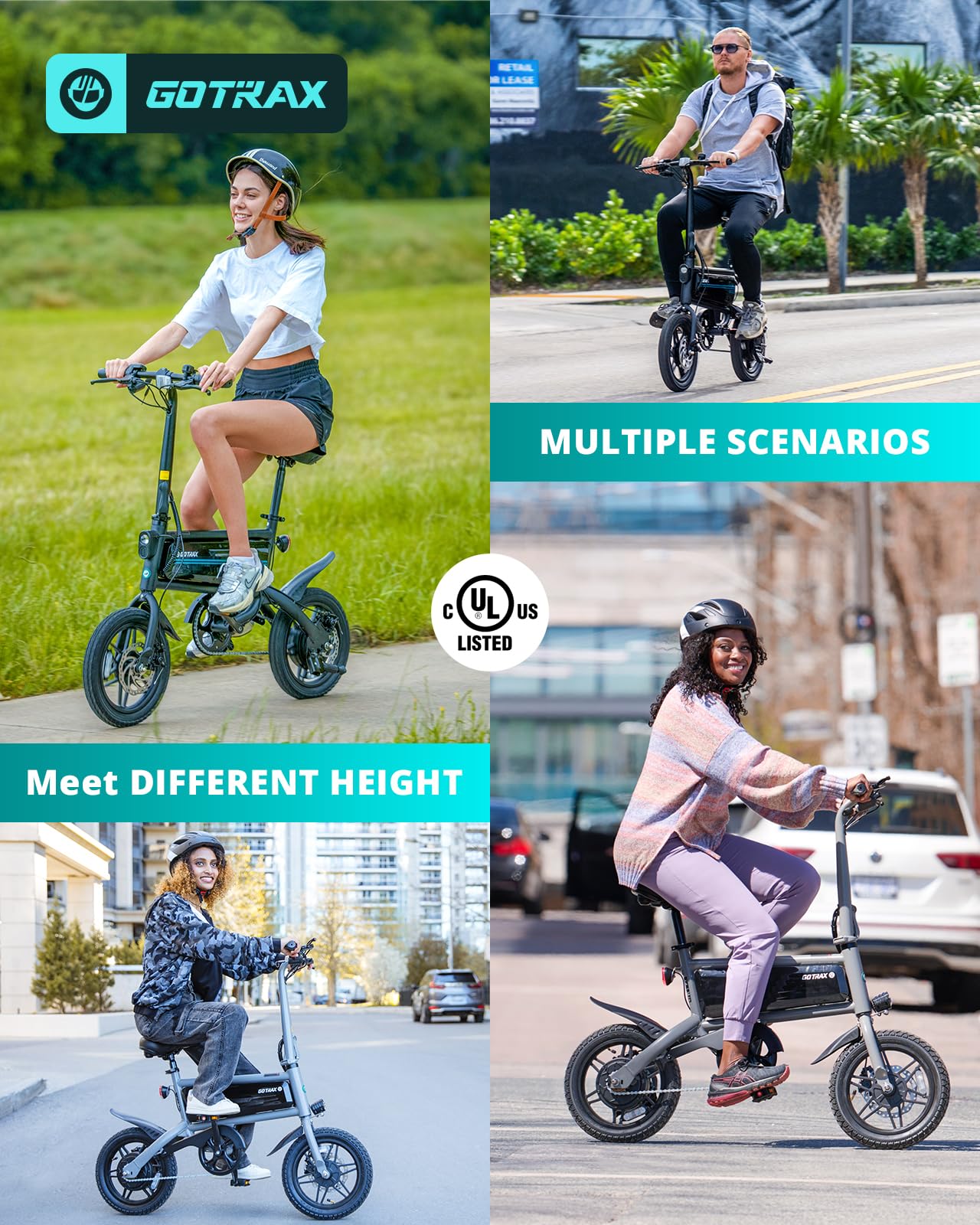 Gotrax Nano 14" Folding Electric Bike, Max Range 25Miles(Pedal-Assist) & Max Speed 15.5Mph, Power by 350W Motor, Adjustable Seat & Dual Fenders, Commuter Electric Bicycle for Adults/Teens Black