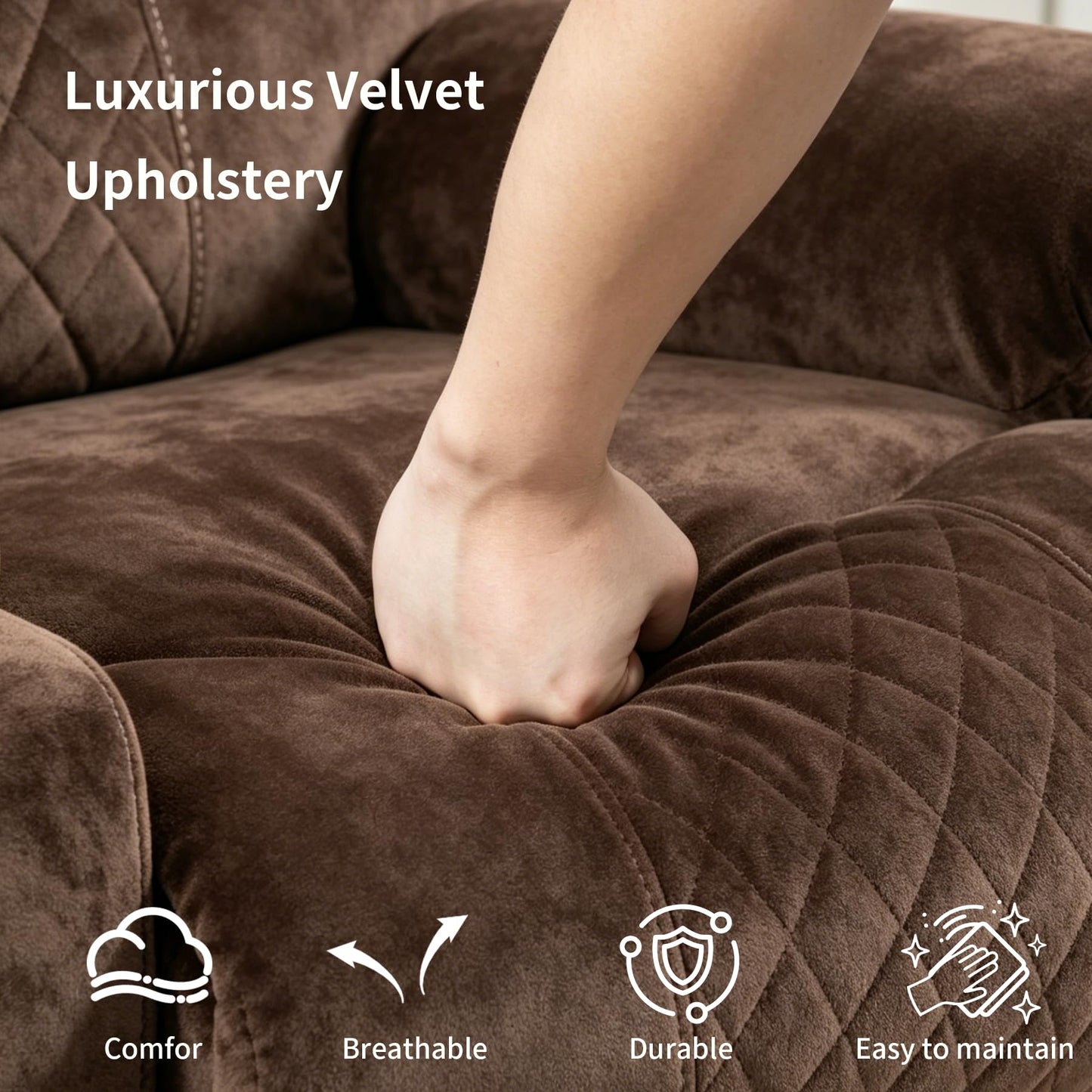RHHVVR Oversized Power Lift Recliner Chair for Big and Tall, 25" Large Electric Recliner Chair with Massage and Heating, Dual Motor Zero Gravity Recliner Sofa, Velvet, Brown