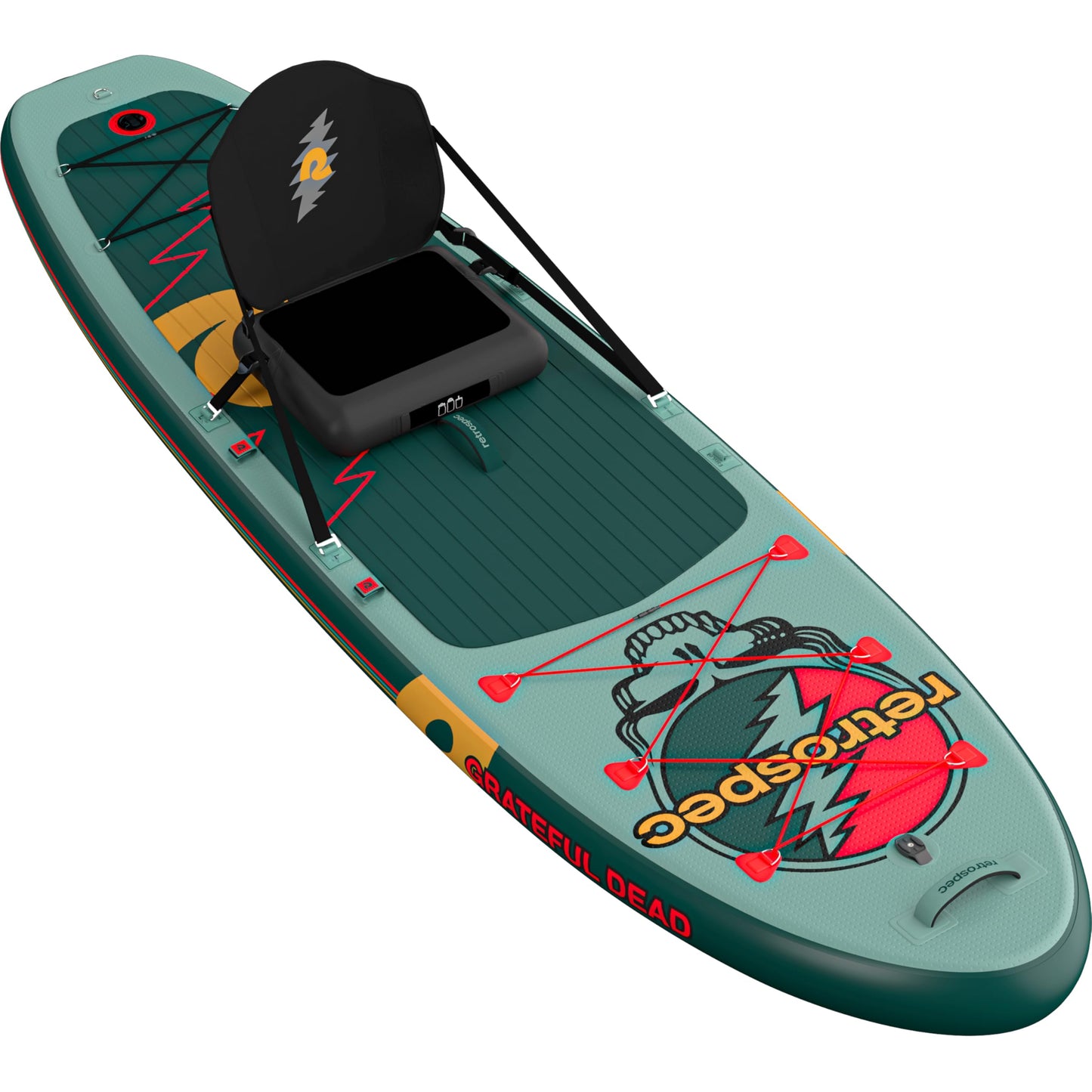 Retrospec Weekender Plus 10'6" Inflatable Paddle Board - Lake Essentials iSUP Bundle with Carrying Case, Adjustable Paddle, Pump & Fins - Stable Double-Layer PVC Design for All Skill Levels