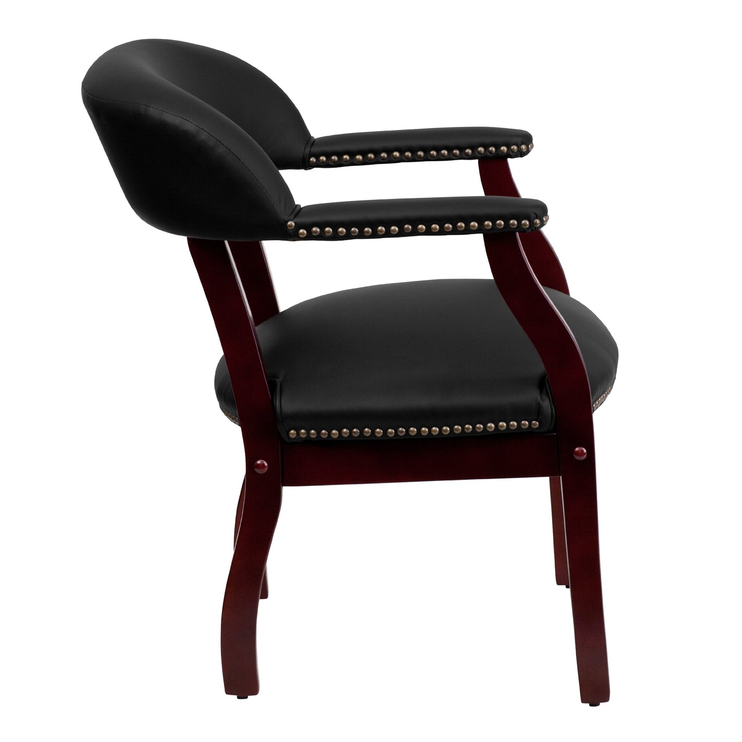 Flash Furniture Diamond Black LeatherSoft Conference Chair with Accent Nail Trim