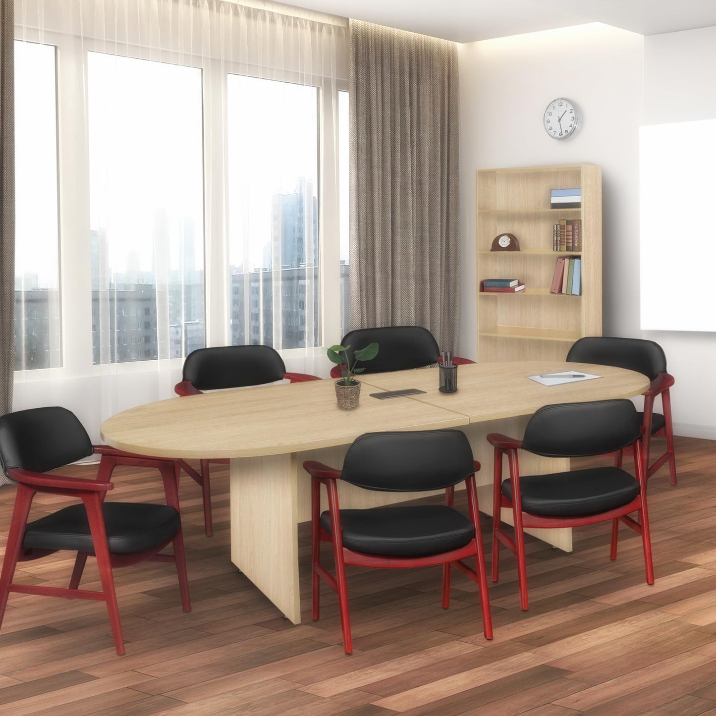 Romig Legacy 10 ft. Racetrack Conference Table with Charging Port- Noble Oak