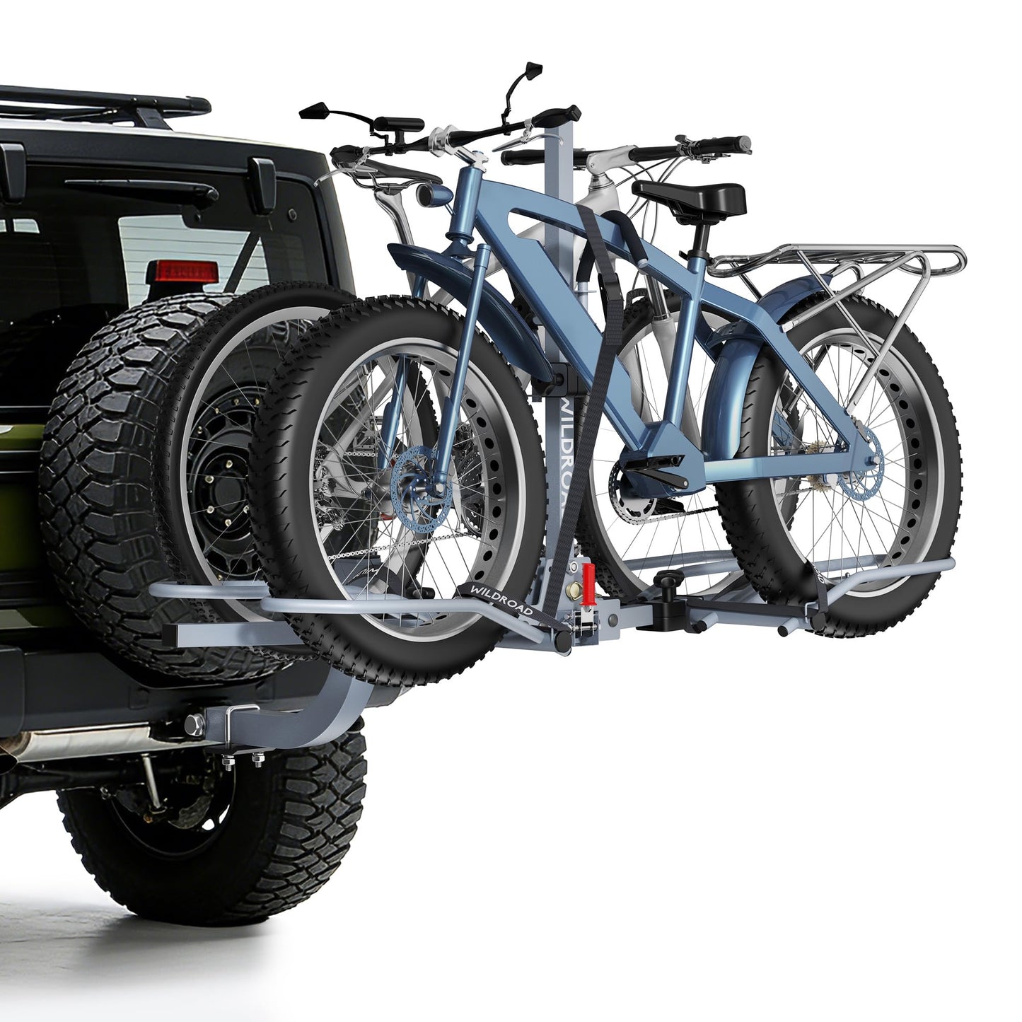 WILDROAD E-Bike Hitch Rack for Car, Quick Release Handle Wobble Free Smart Tilting Bike Rack, Foldable 2-Bike Rack for Standard, Fat Tire and E-Bike, 2-Bike 180 lbs Capacity, Fits 2-inch Receiver