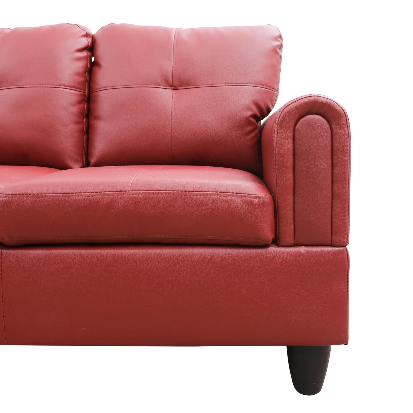 NicBex Leather 97" L Shaped Couch Sectional Couches for Living Room, 2-Piece Modular Sofa with Movable Chaise & Deep Seat for Apartment, Bedroom, Office, Red