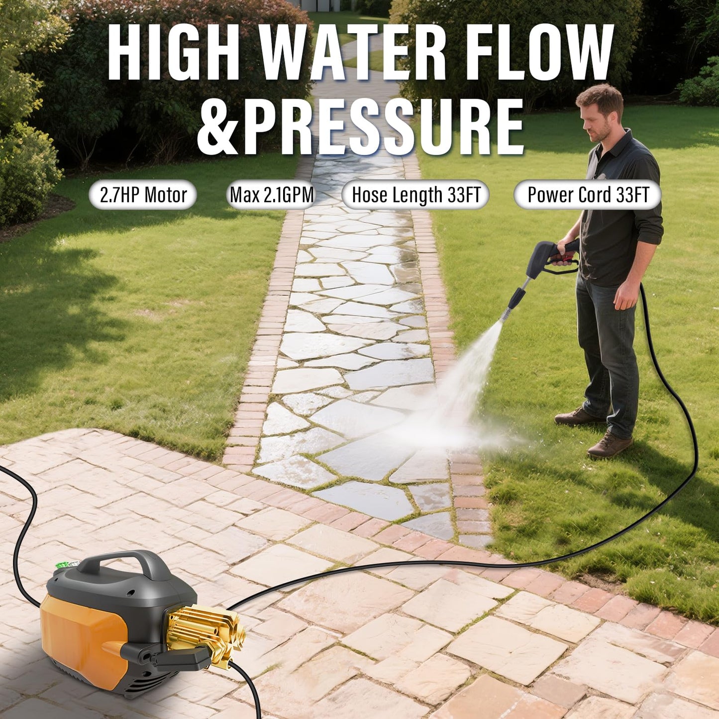 Pressure Washer, Power Washer with nozzles