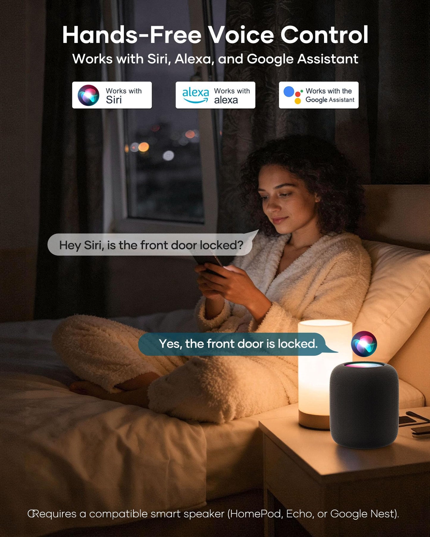 Smart Lock AH1, SMONET Fingerprint Keyless Entry Door Lock with Apple Home Key, WiFi Front Door Deadbolt Touchscreen Keypad with App Remote Control Supports Apple HomeKit, Alexa, Google Assistant