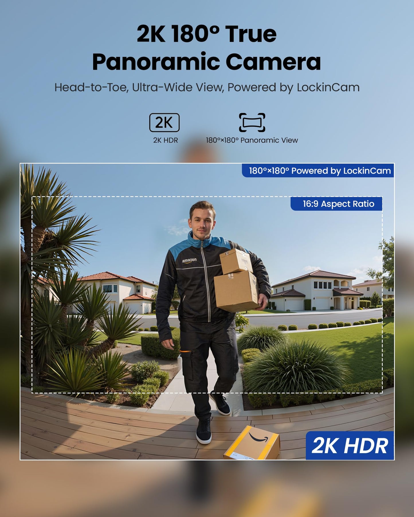 Lockin Venoris Plus - All-in-One Smart Lock for Front Door - Palm Vein & Fingerprint Keyless Entry - 2K 180° Ultra-Wide Camera, Night Vision, Built-in WiFi & 8GB Storage - No Monthly Fee