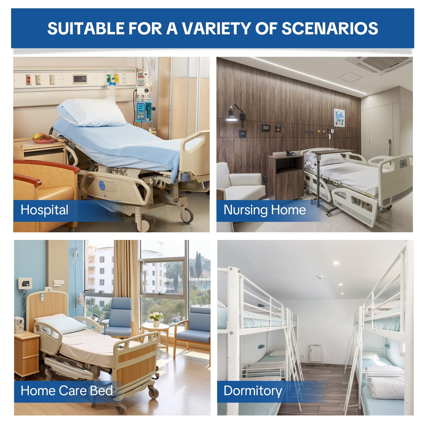 HOMBYS FDA Registered 5-Zone Memory Foam Hospital Bed Mattress, 76"x36"x6" Pressure Relief for Home & Clinical Use, Waterproof & Machine-Washable Cover, Supports 500 lbs for Bariatric & Elderly Care