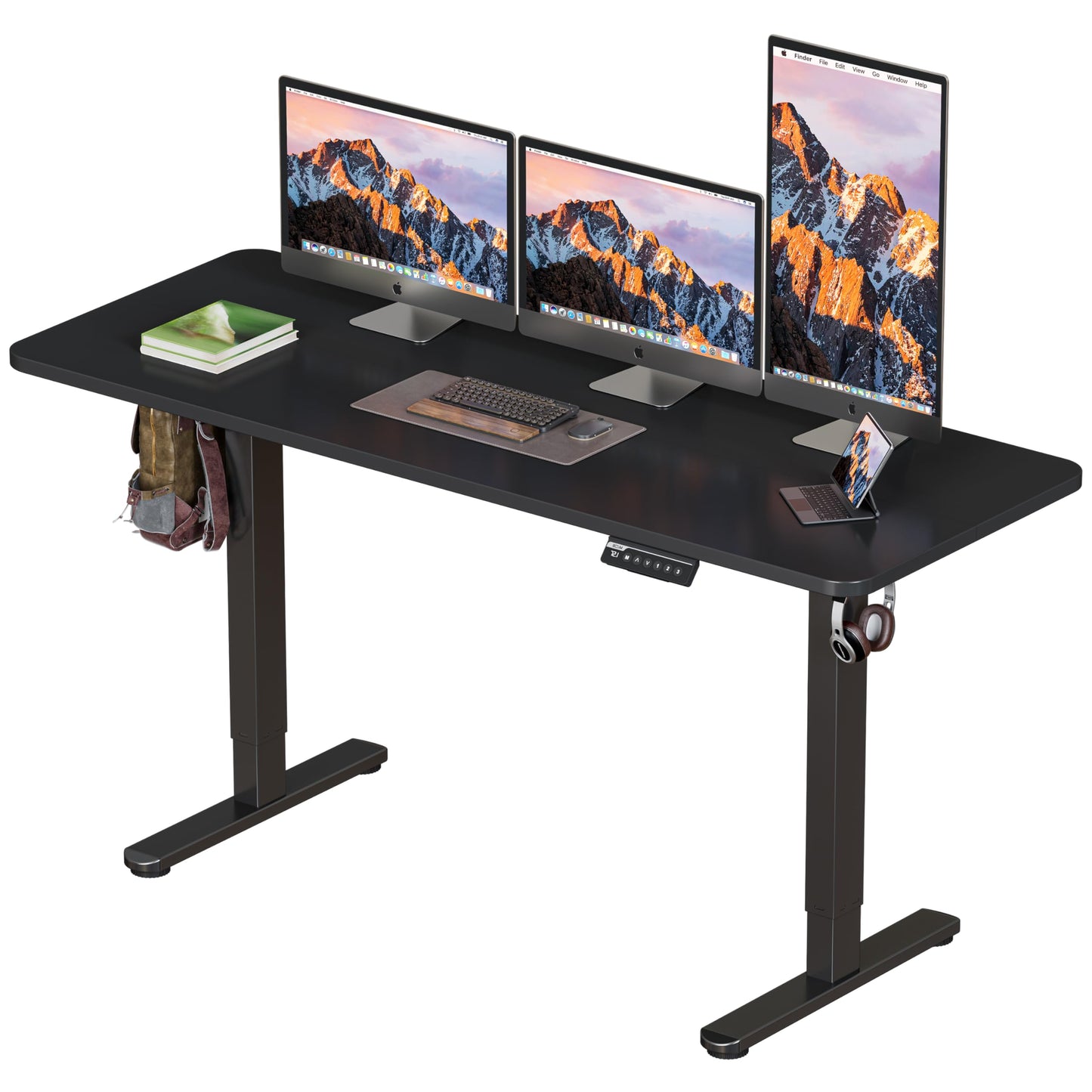 BIZUM Electric Standing Desk 63 x 24 Inch Computer Desk-Gaming Desk Black Home Office Desks Height Adjustable Memory Stand Up Computer Workstation