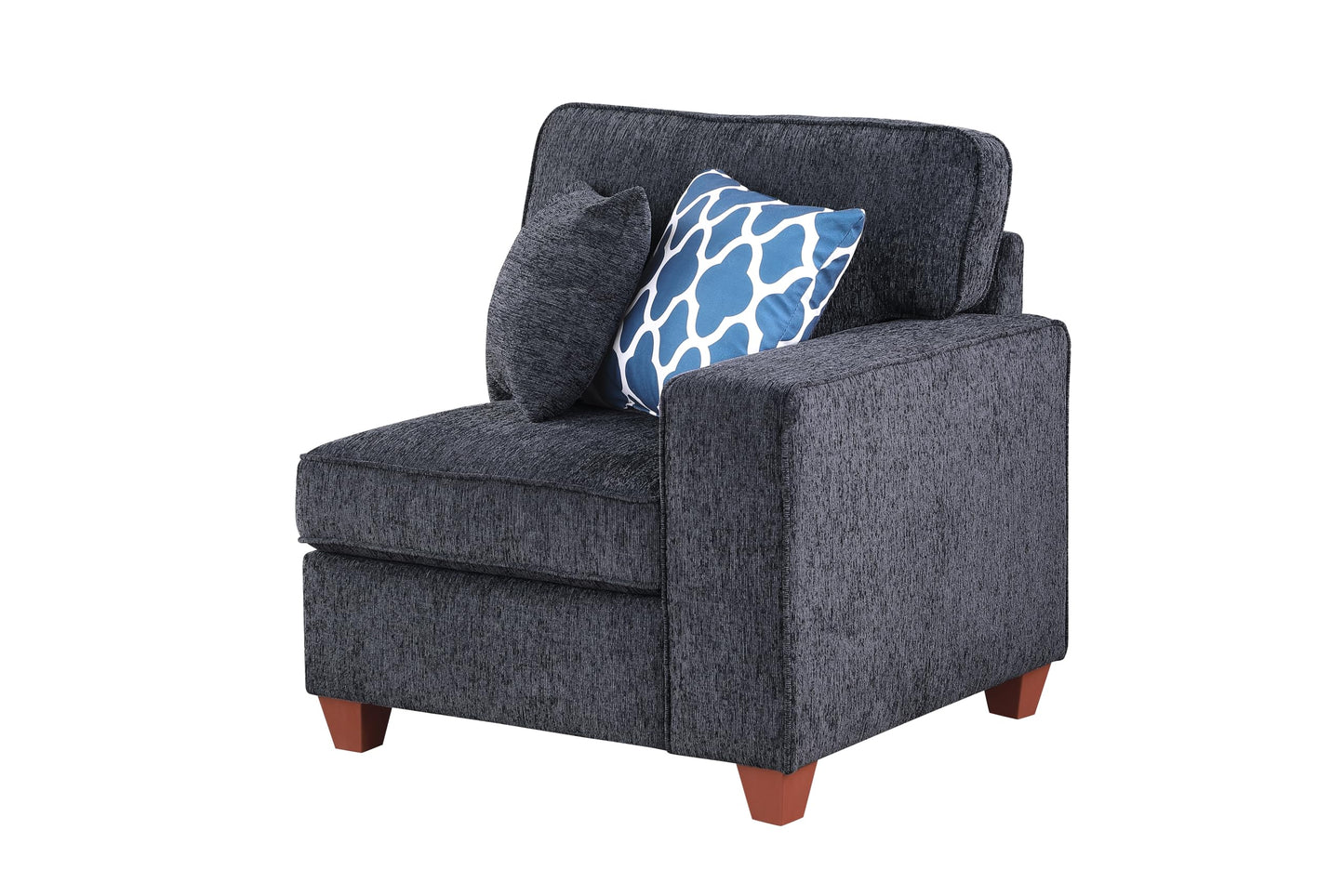 Ball & Cast 116" L-Shaped Sectional Couch with Movable Ottoman & 6 Throw Pillow,7 Seat Chenille Upholstered Sectional Sofa W/Wide Armrest,DIY Combination,Comfy Sectionals Set for Living Room,Dark Gray