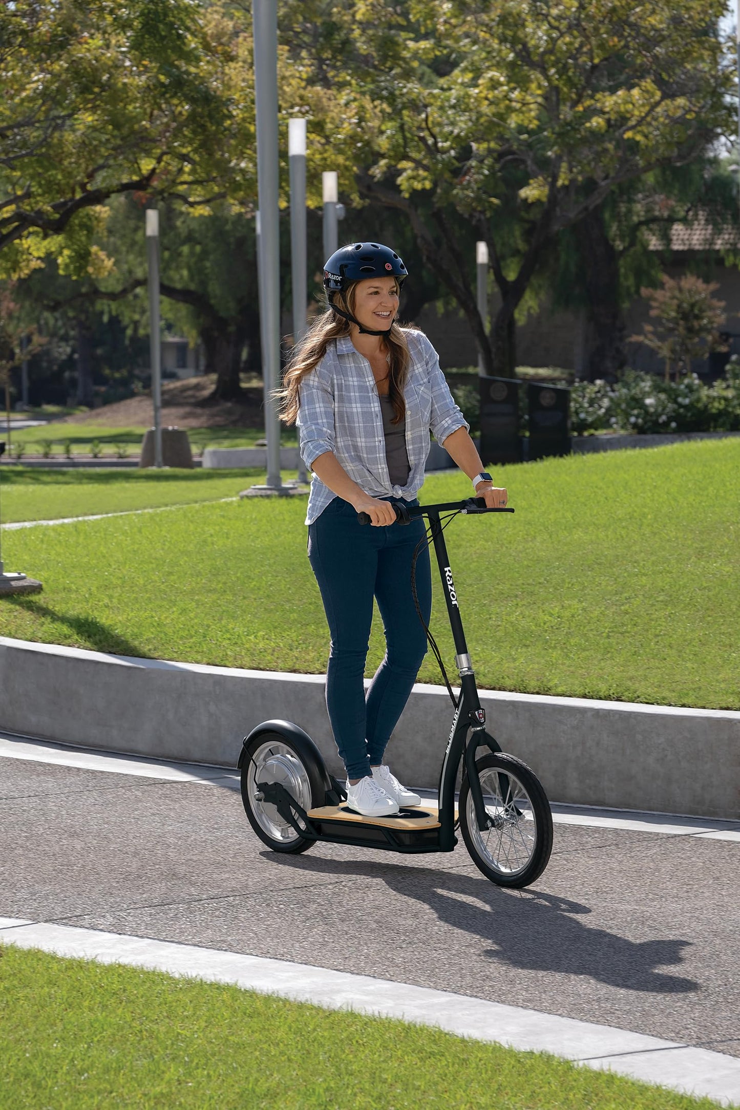 Razor EcoSmart SUP Electric Battery Powered Environmentally Friendly Standing Scooter for Short Commutes, Black